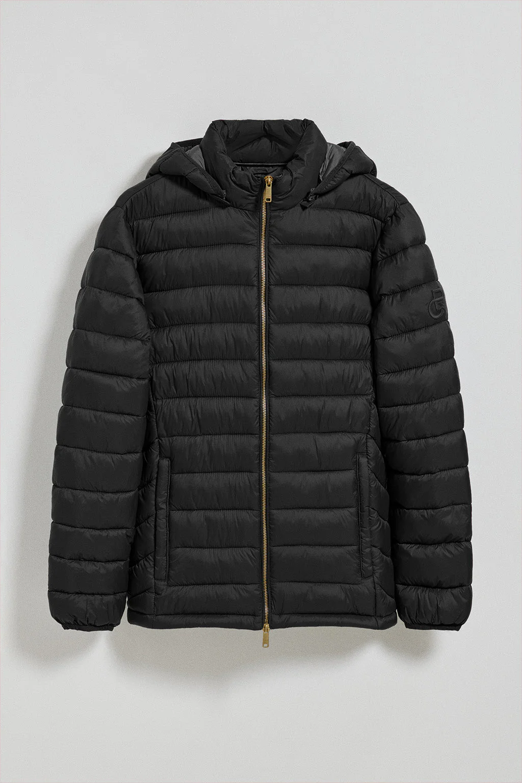 Chaqueta ultralight negra Corey de capucha extraíble y bordado PC - Image 9