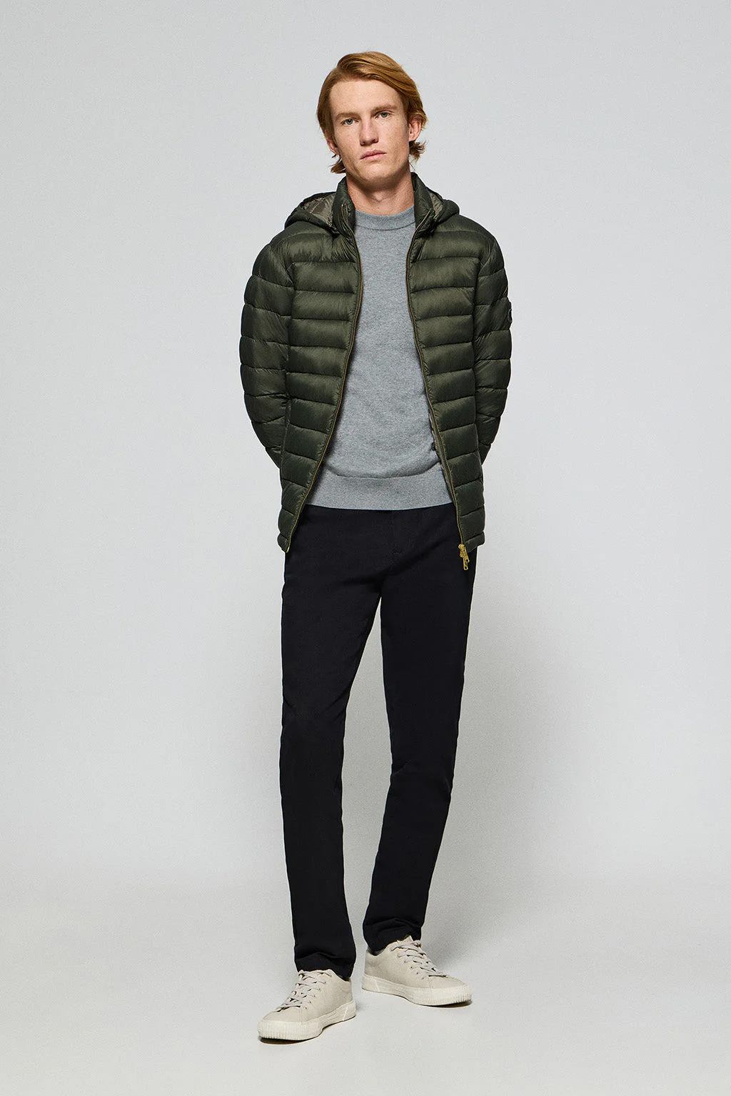 Chaqueta ultralight verde Corey de capucha extraíble y bordado PC - Image 3