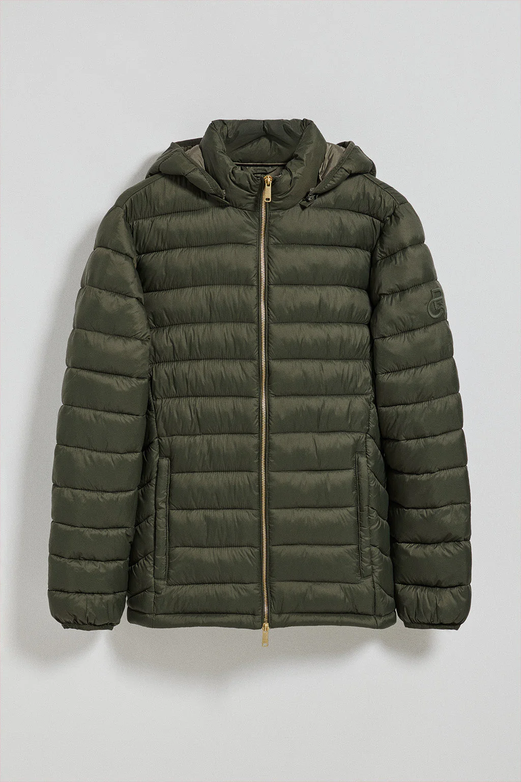 Chaqueta ultralight verde Corey de capucha extraíble y bordado PC - Image 6