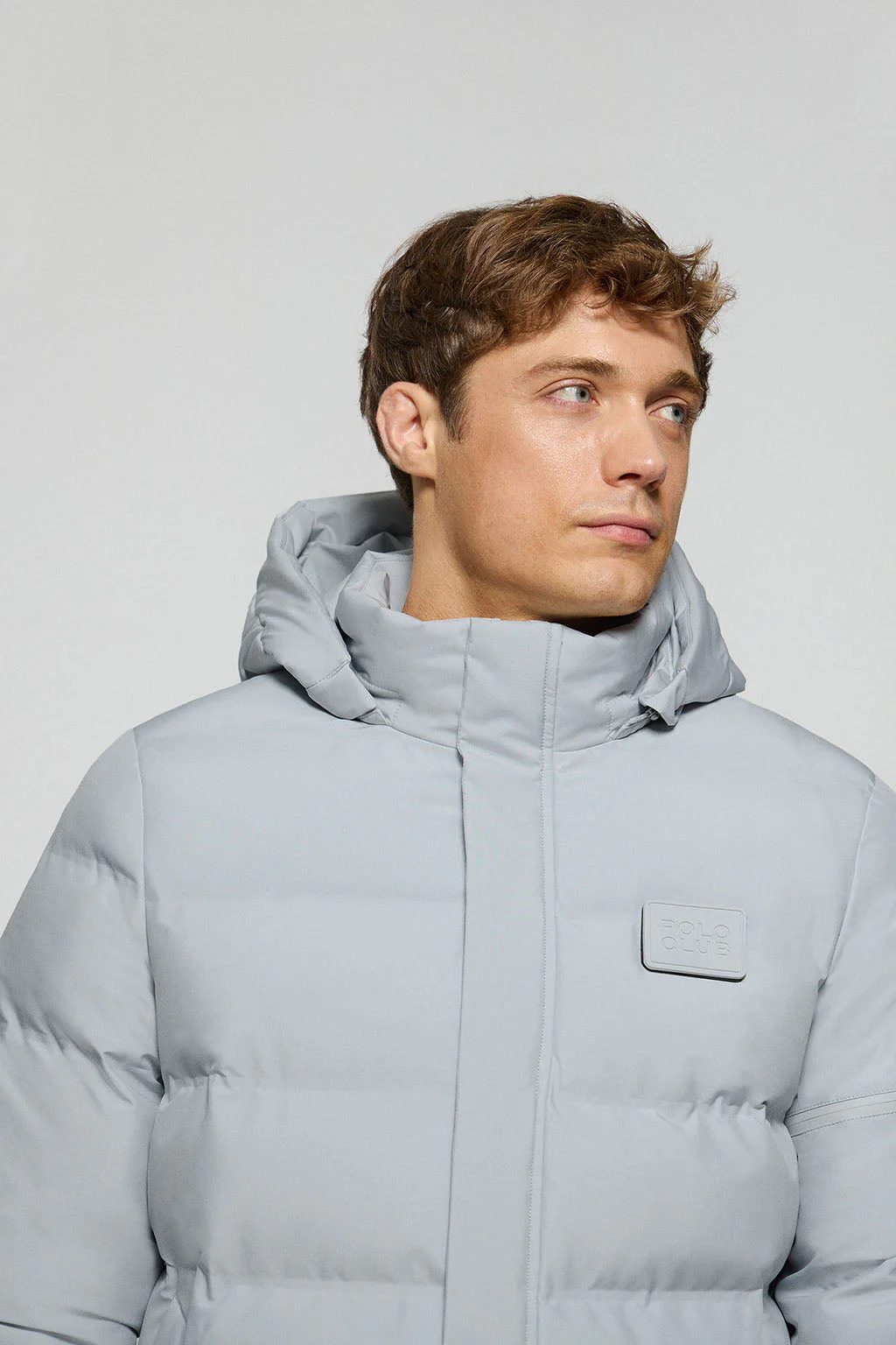Abrigo gris Courchevel de capucha desmontable y detalles Polo Club - Image 3