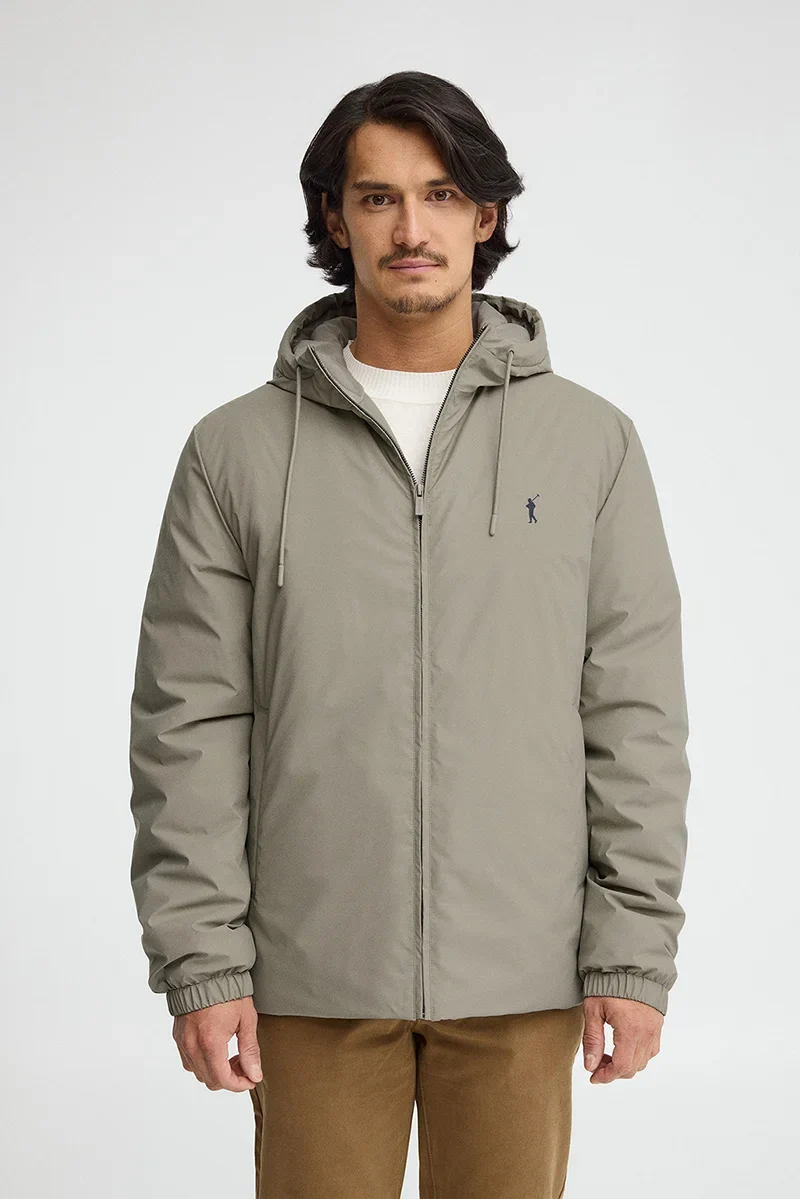 Chaqueta Dorsey color piedra con logo Rigby Go