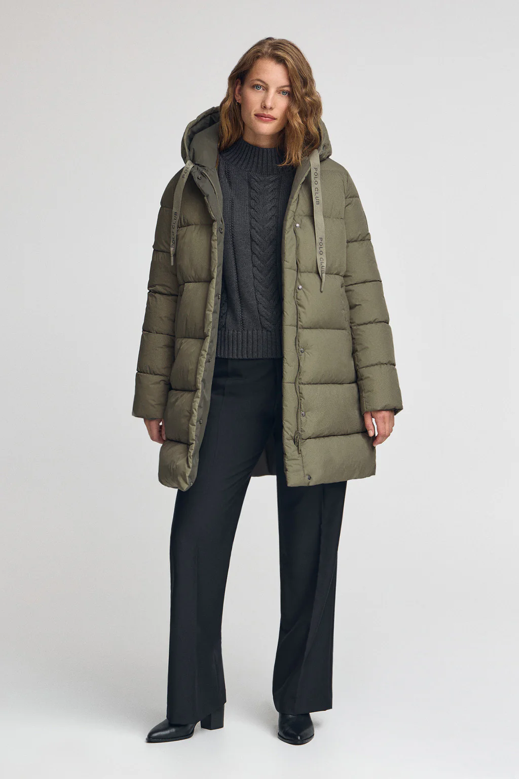 Chaqueta Gaia Reversible verde militar con logo Polo Club - Image 5