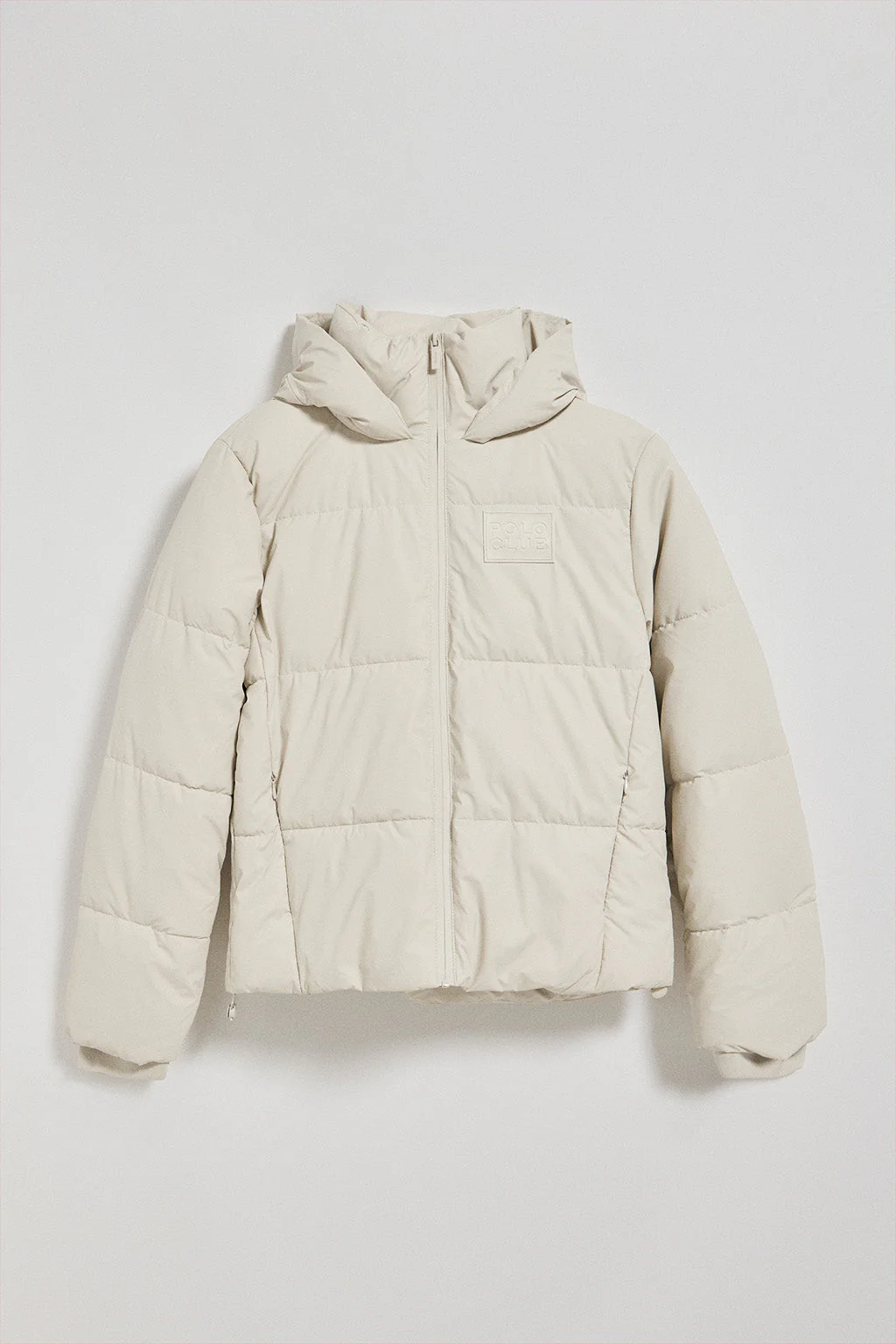 Chaqueta acolchada gris Glacier de capucha fija y detalles Polo Club - Image 9