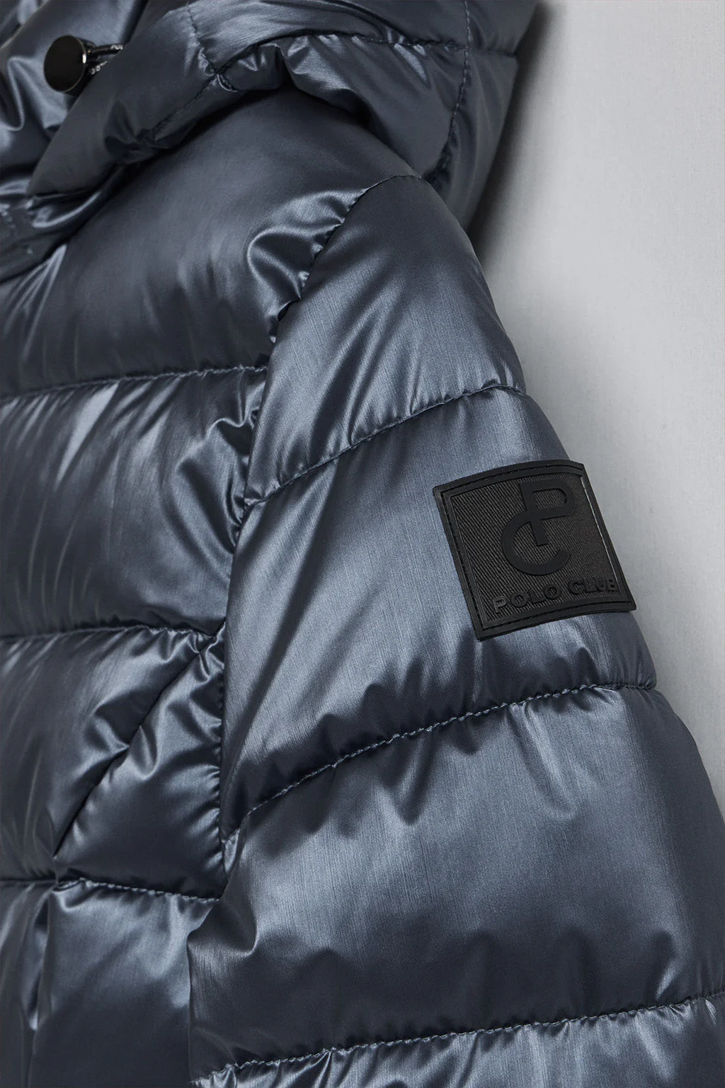 Chaqueta azul efecto brillo Golden de capucha extraíble y detalles Polo Club - Image 6
