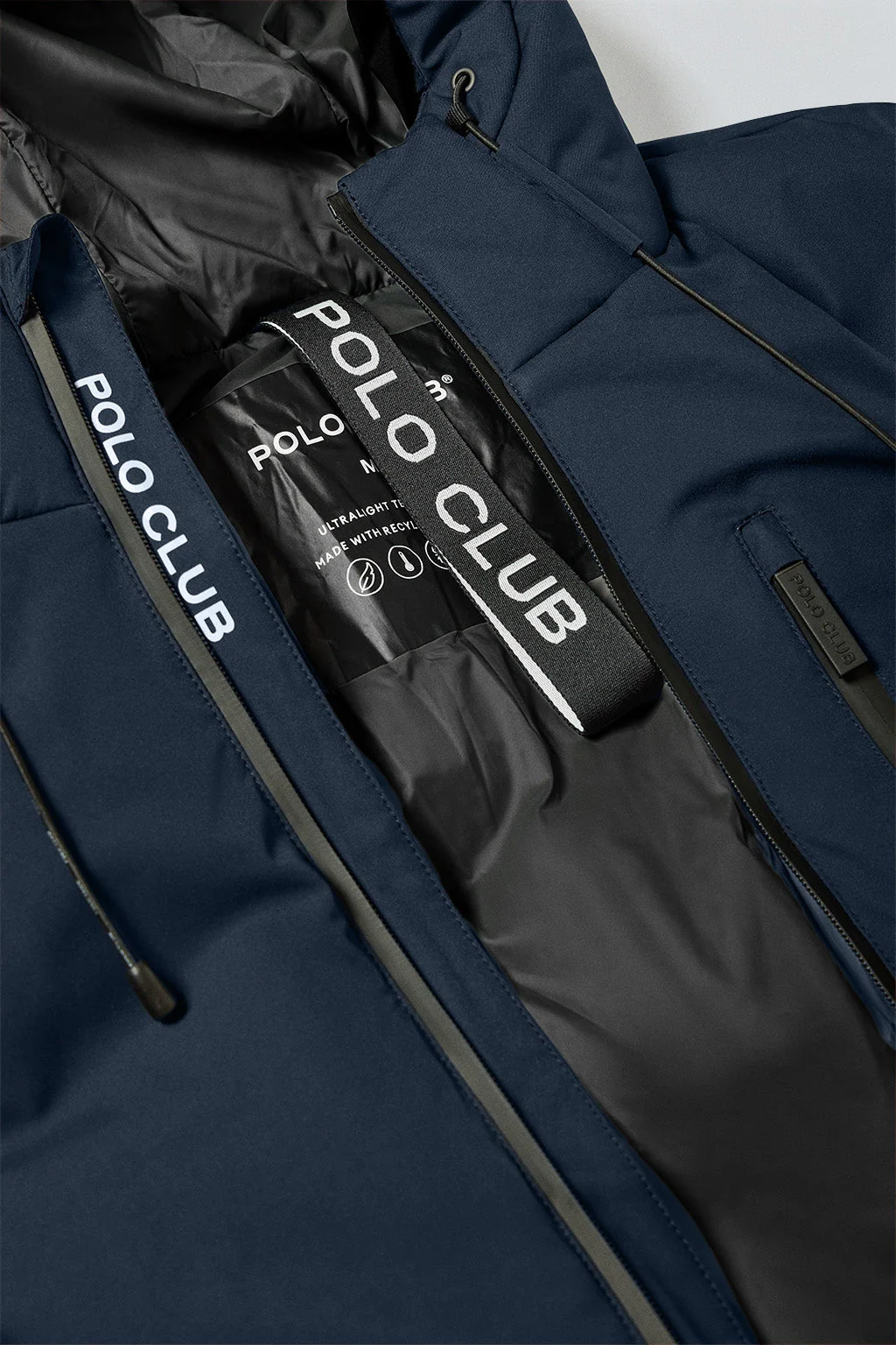 Chaqueta azul denim Gstaad de capucha fija y detalles Polo Club - Image 9