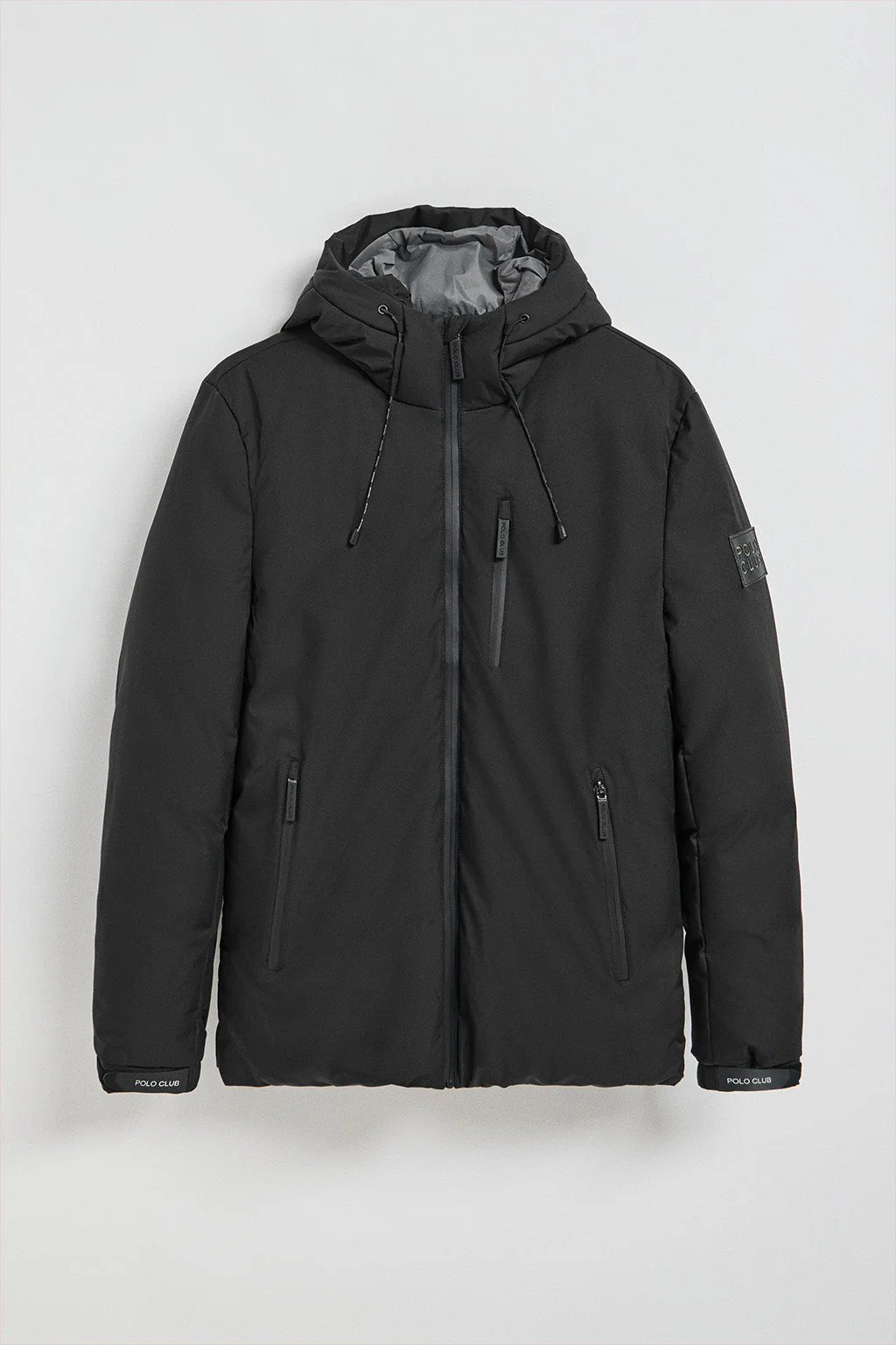 Chaqueta negra Gstaad de capucha fija y detalles Polo Club - Image 7