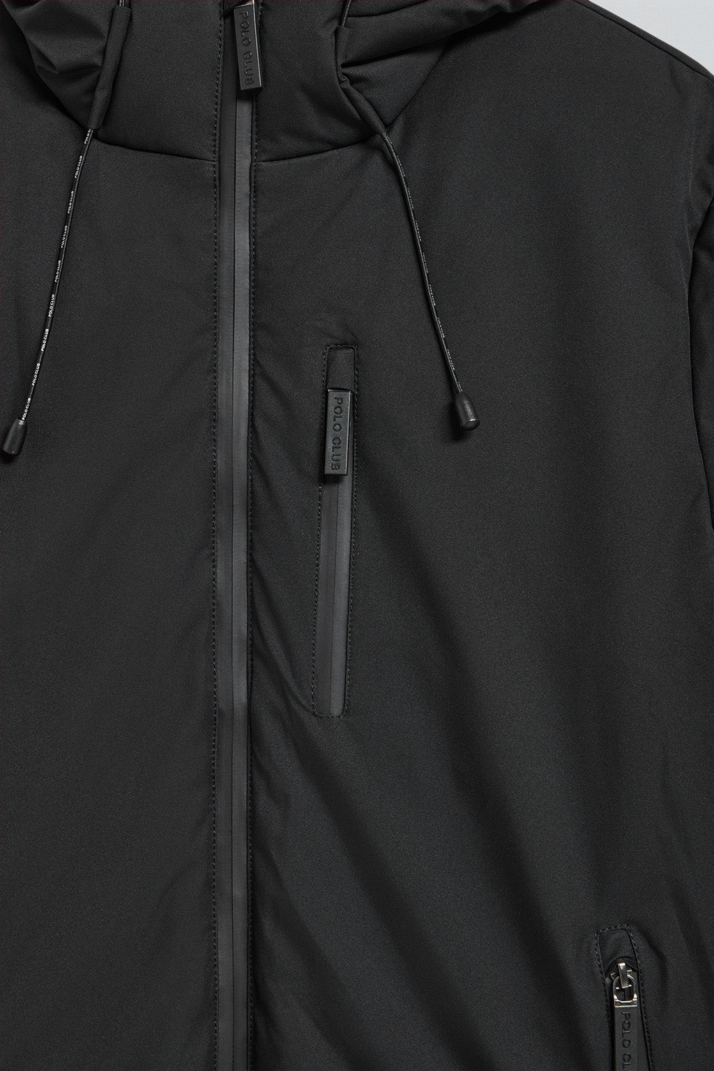 Chaqueta negra Gstaad de capucha fija y detalles Polo Club - Image 9