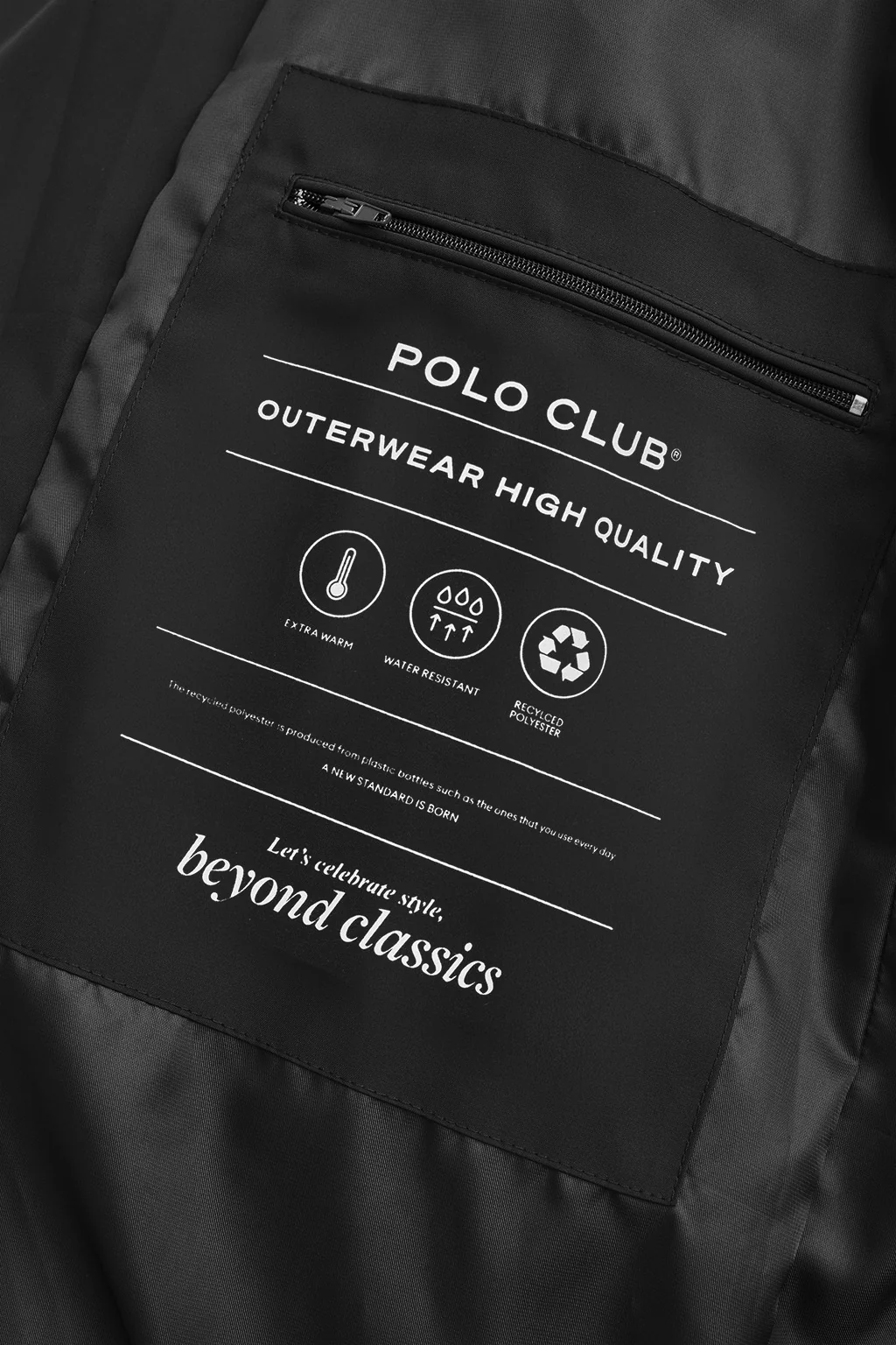 Abrigo Guada Long negro con logo Polo Club - Image 10