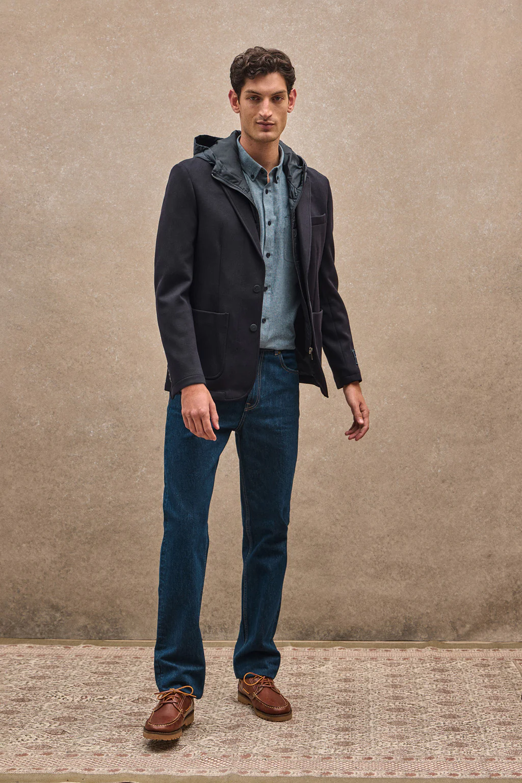 Americana Harby azul marino con logo Polo Club - Image 3
