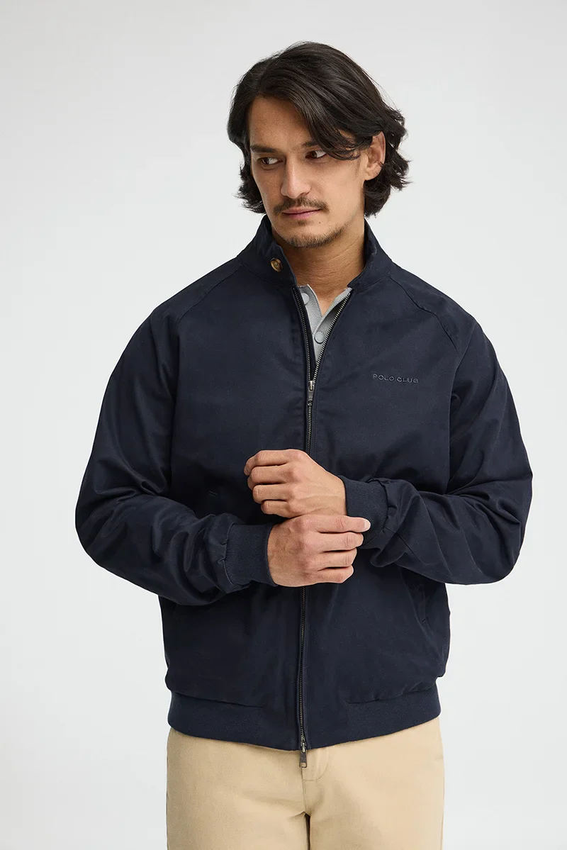 Chaqueta Harrington Bowery azul marino con bordado Polo Club