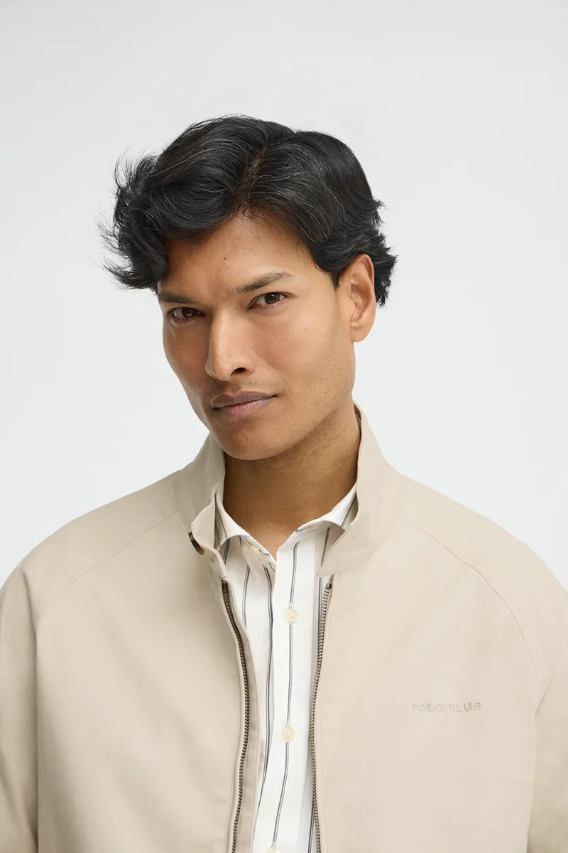 Chaqueta Harrington Bowery beige con bordado Polo Club - Image 3