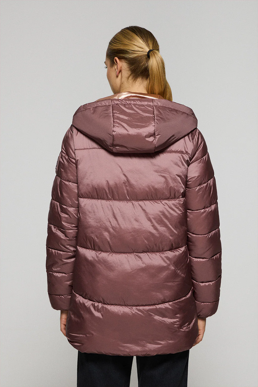 Chaqueta Ice acolchada rosa taupe de capucha fija y detalles Polo Club - Image 7