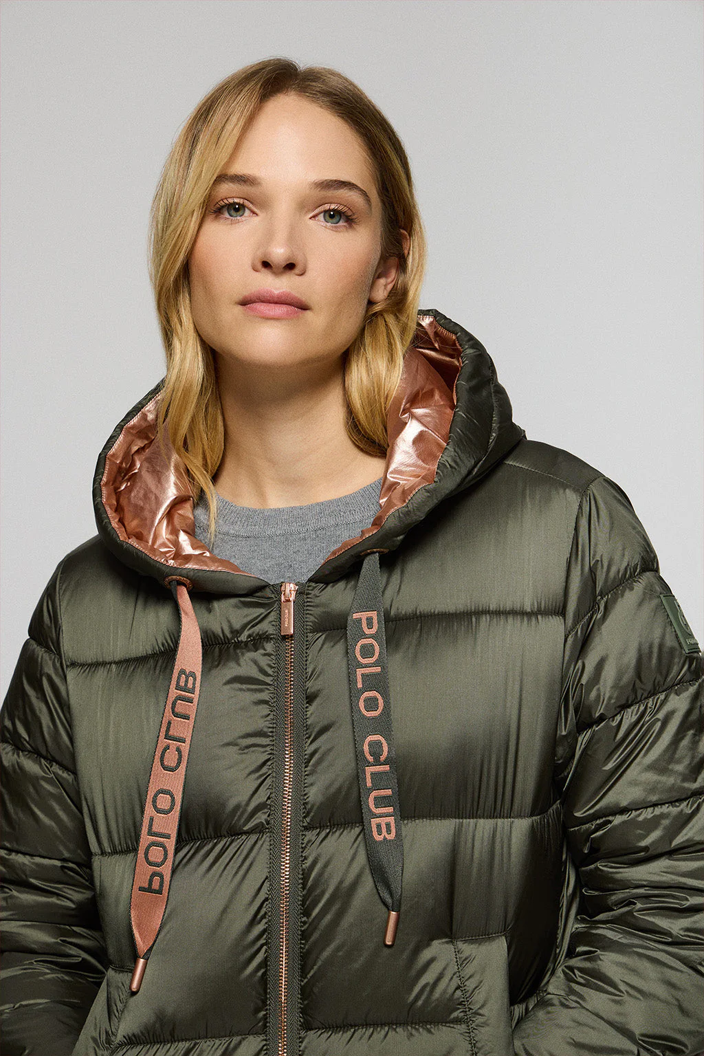 Chaqueta Ice acolchada verde de capucha fija y detalles Polo Club - Image 2