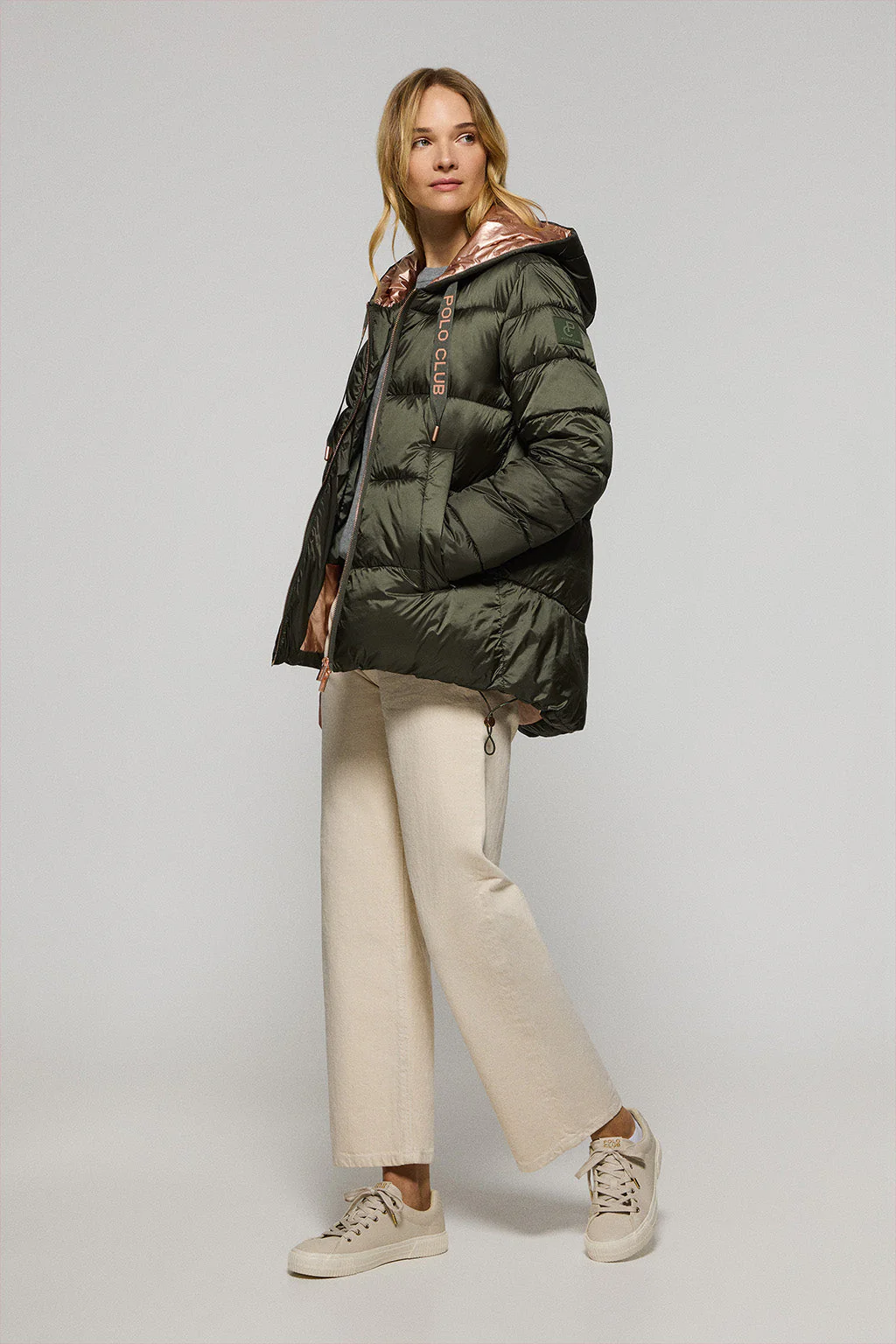 Chaqueta Ice acolchada verde de capucha fija y detalles Polo Club - Image 3