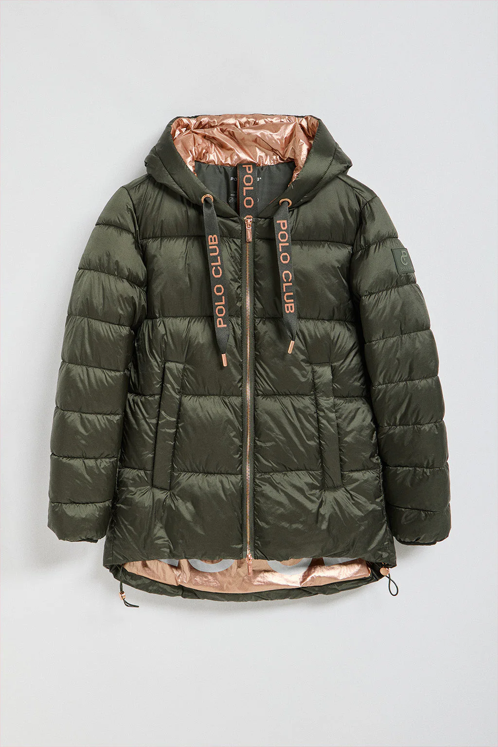 Chaqueta Ice acolchada verde de capucha fija y detalles Polo Club - Image 8