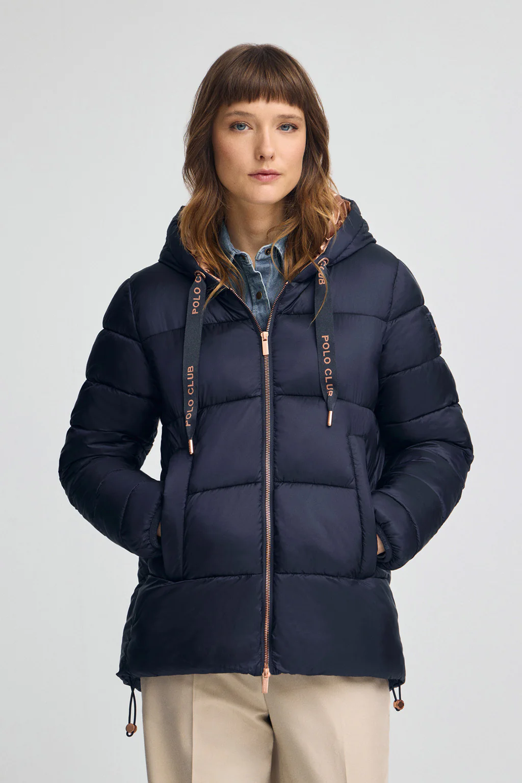 Chaqueta Ingrid azul marino con logo Polo Club