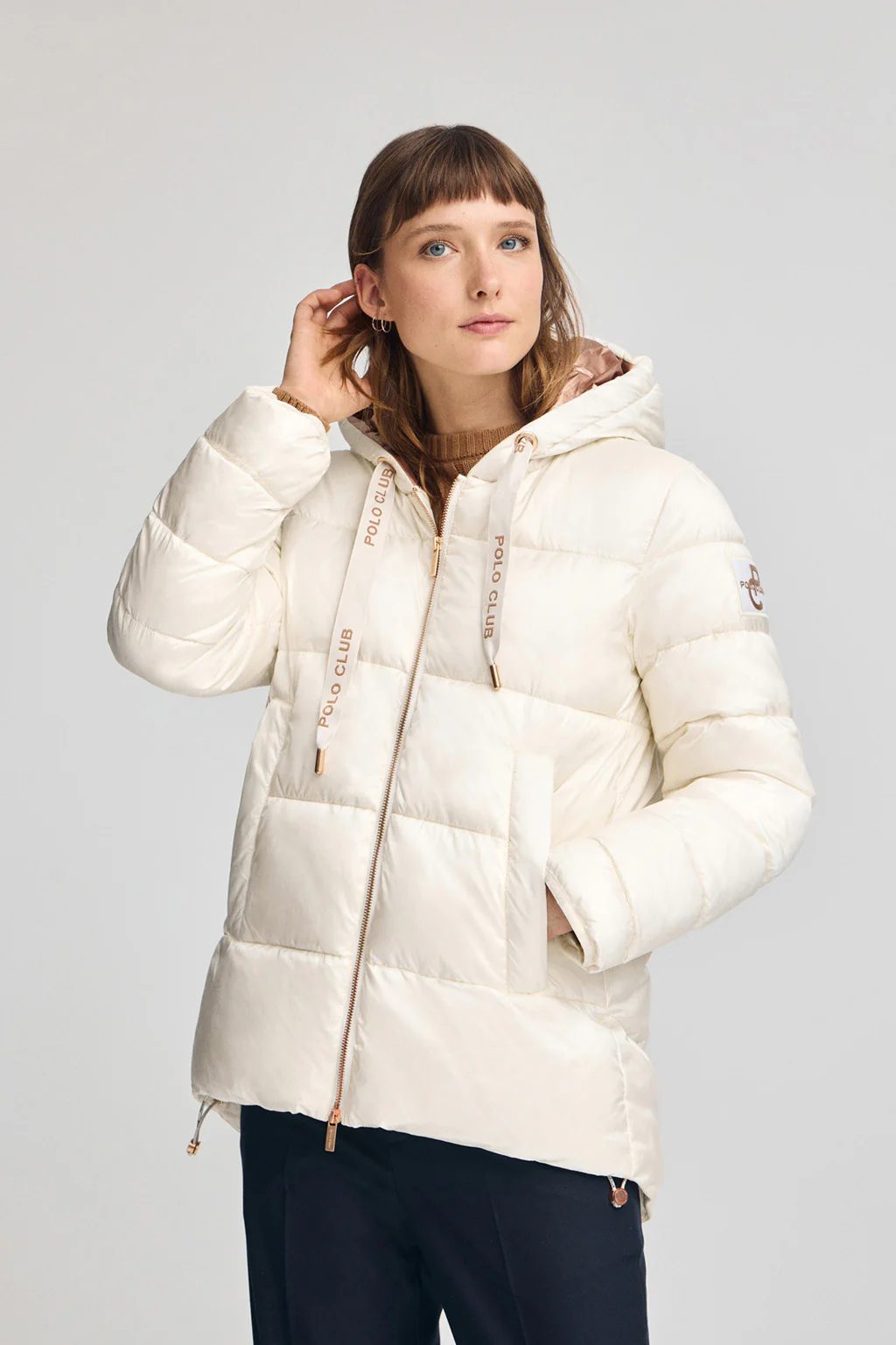 Chaqueta Ingrid color crudo con logo Polo Club - Image 2