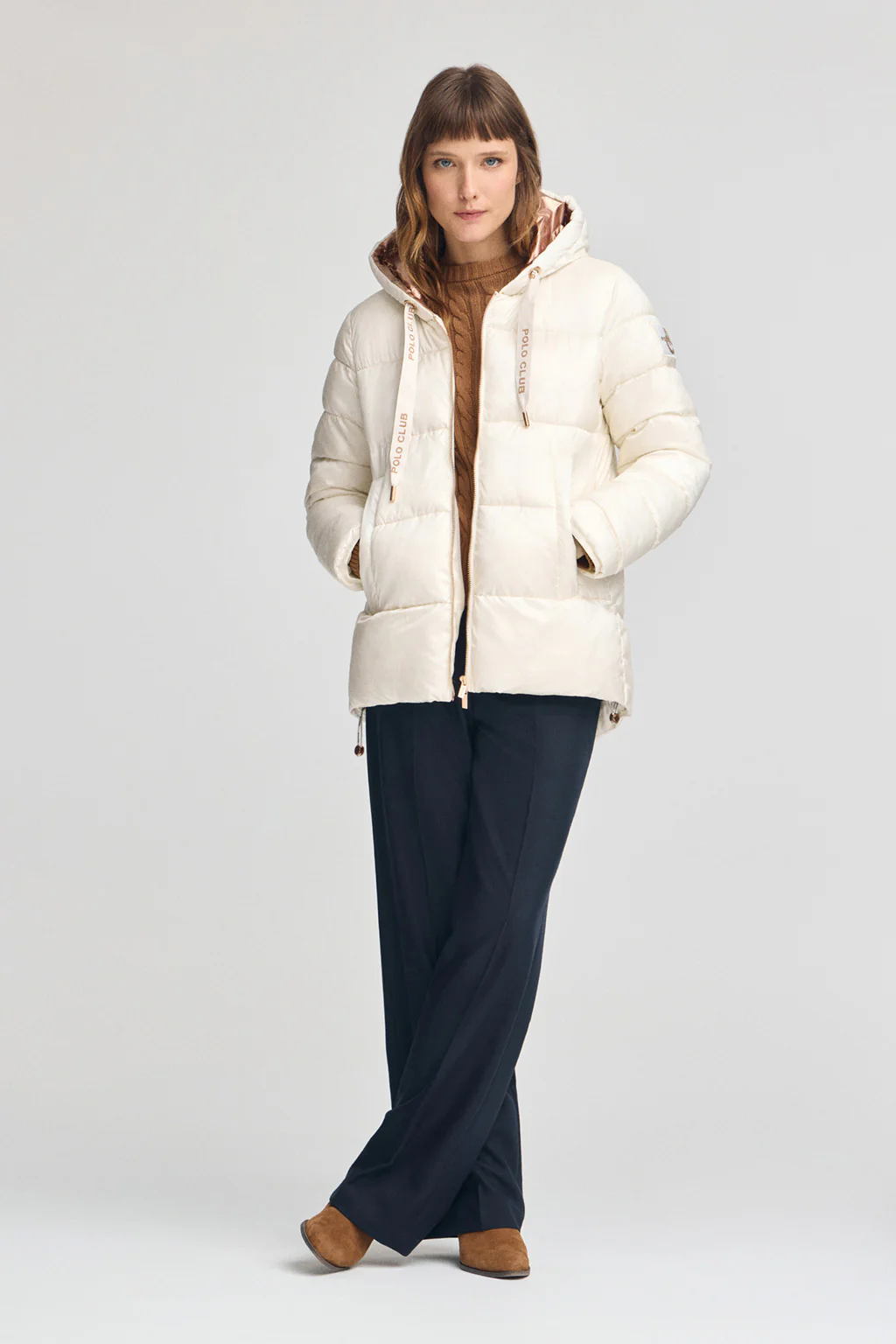 Chaqueta Ingrid color crudo con logo Polo Club - Image 5