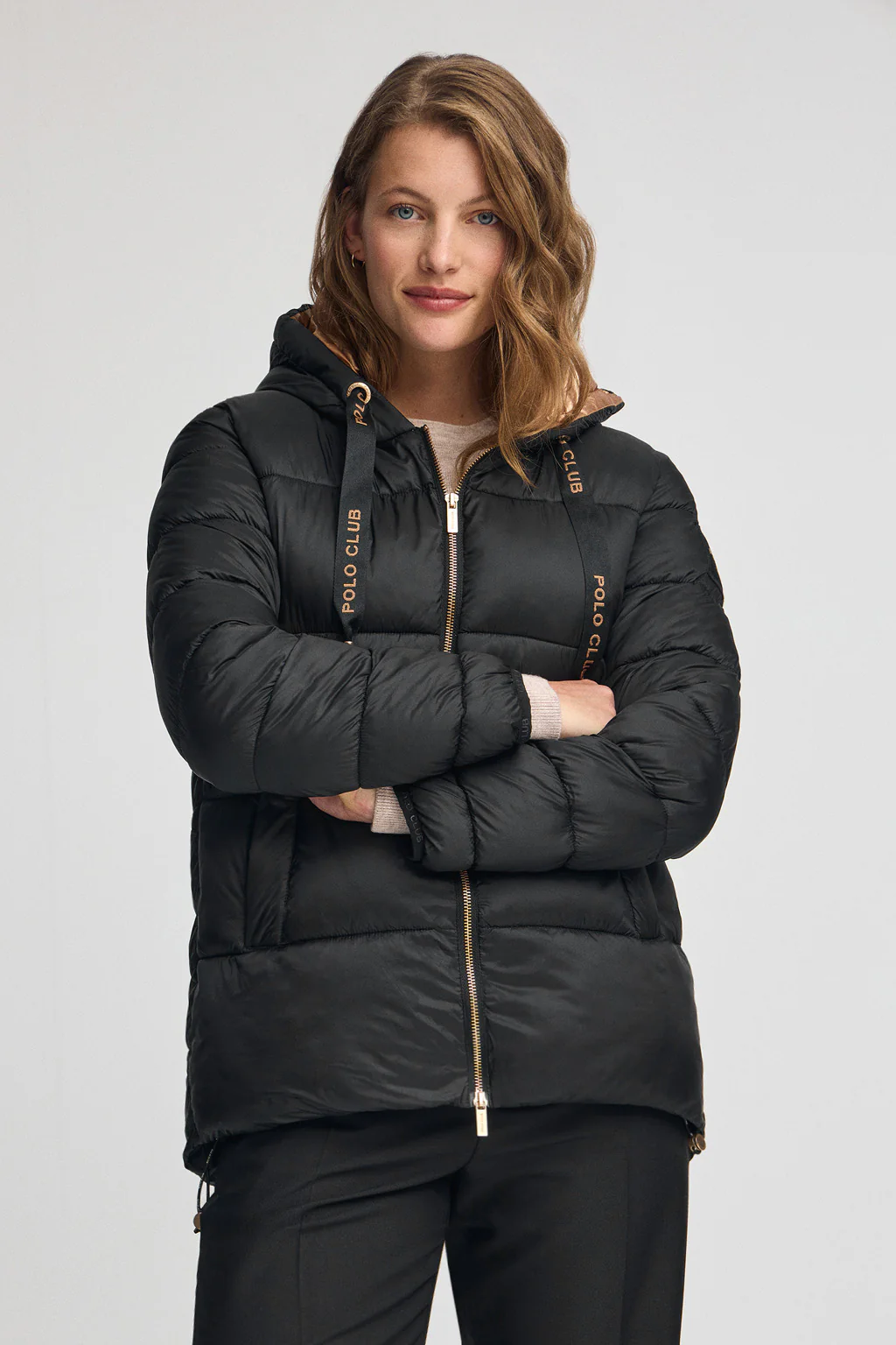 Chaqueta Ingrid negra con logo Polo Club