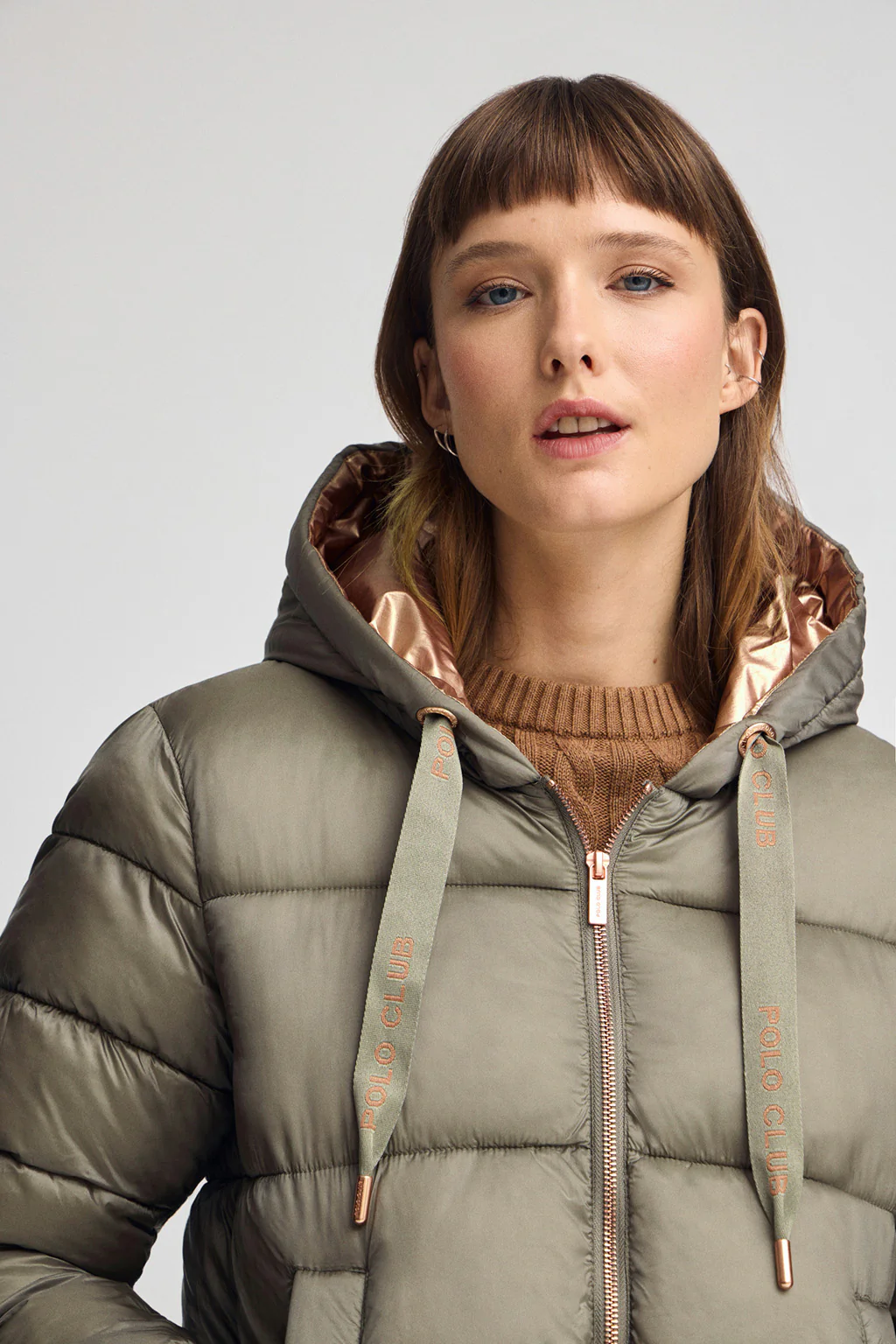 Chaqueta Ingrid verde militar con logo Polo Club - Image 3