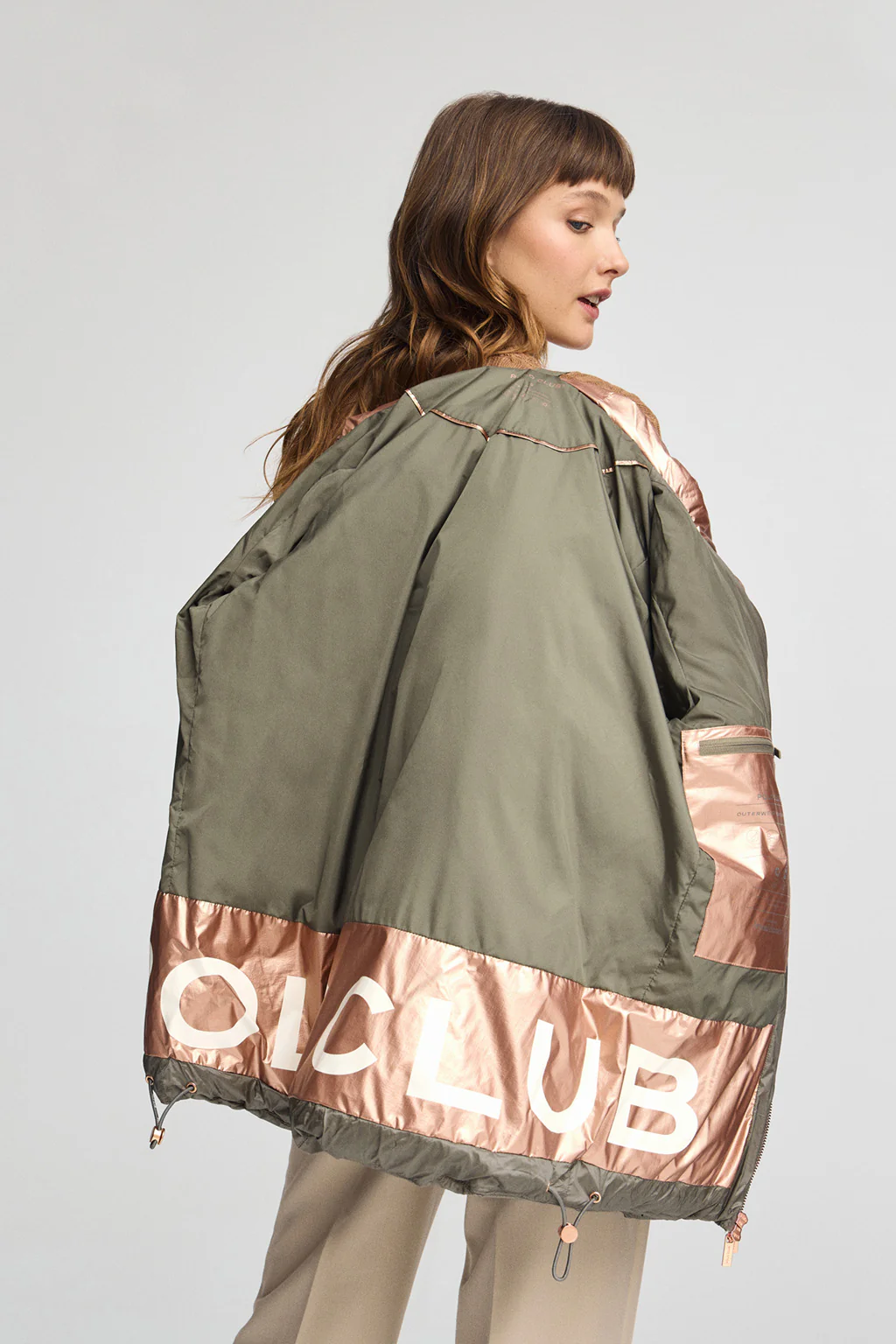Chaqueta Ingrid verde militar con logo Polo Club - Image 4