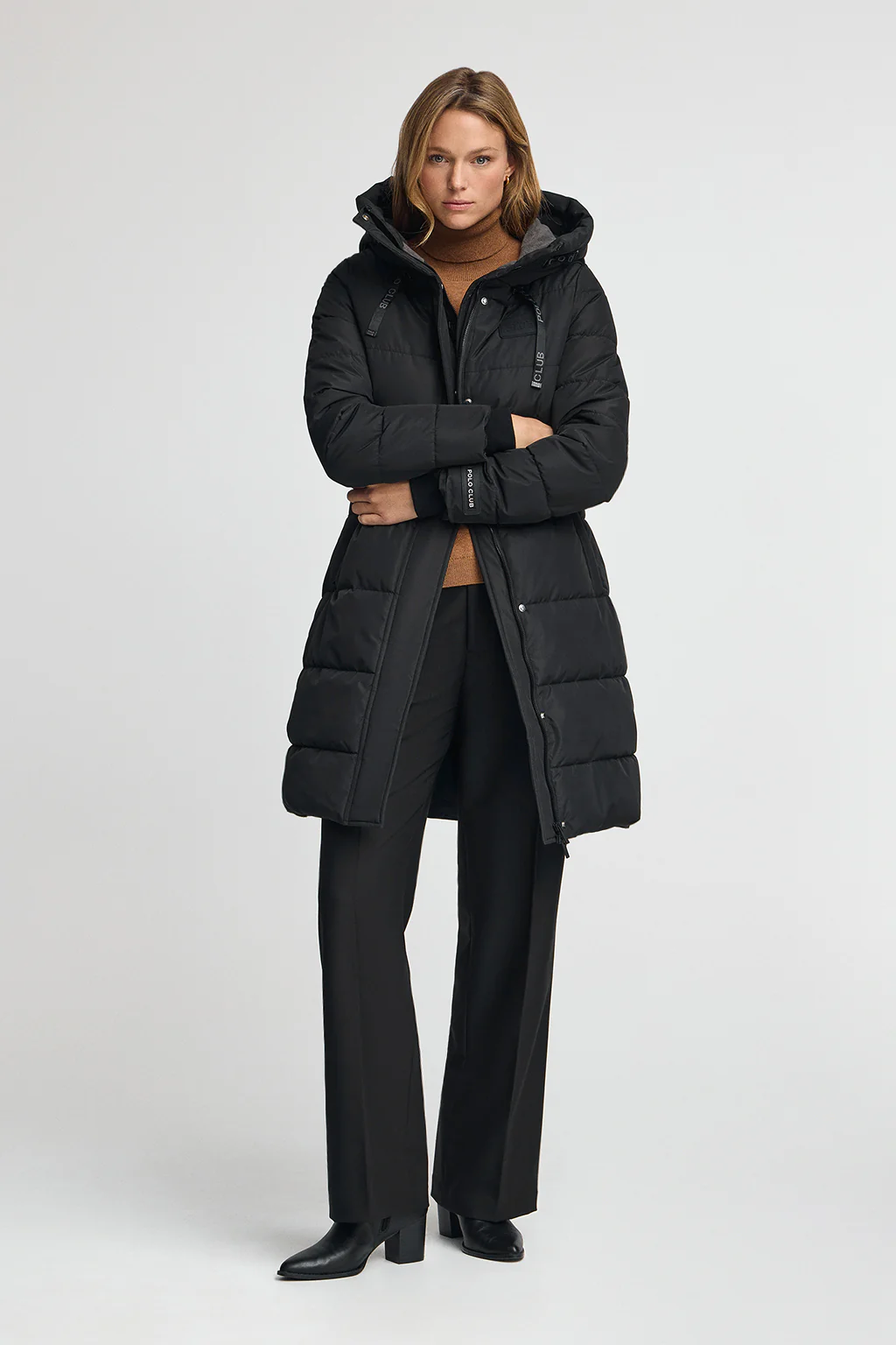 Abrigo Iris negro con logo Polo Club - Image 5