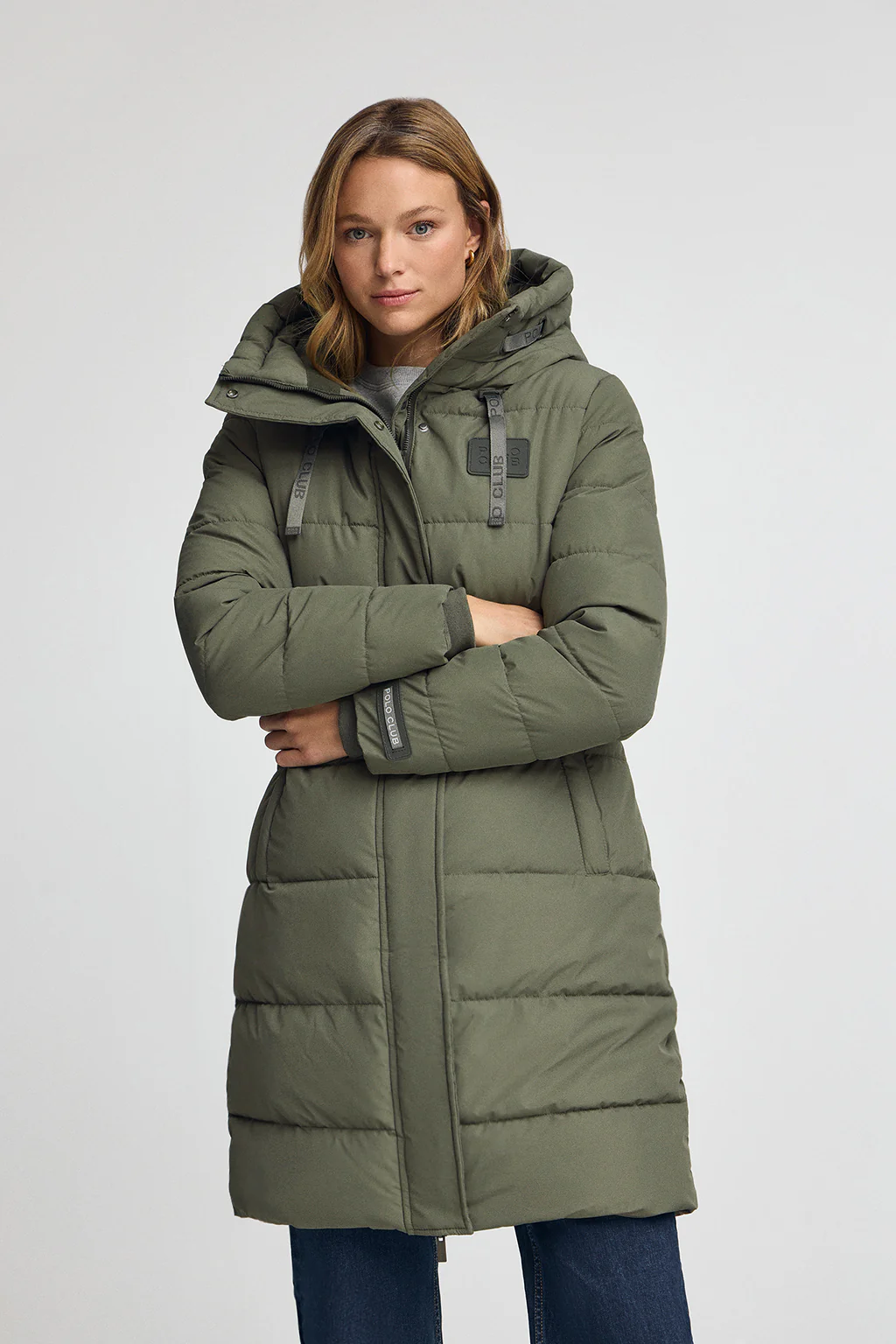 Abrigo Iris verde militar con logo Polo Club - Image 2