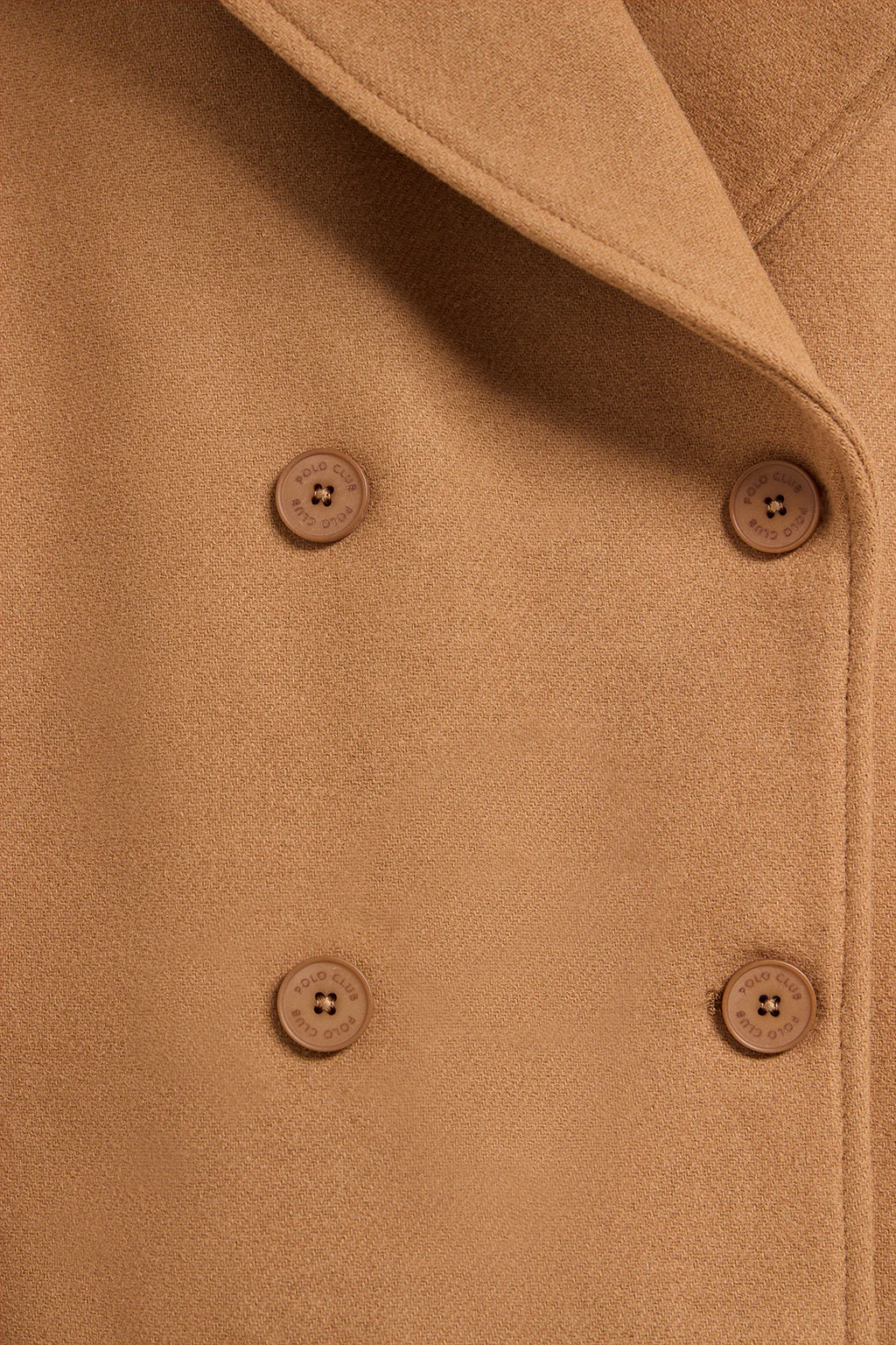 Abrigo corto Lona color camel cruzado abotonado y detalles Polo Club - Image 9