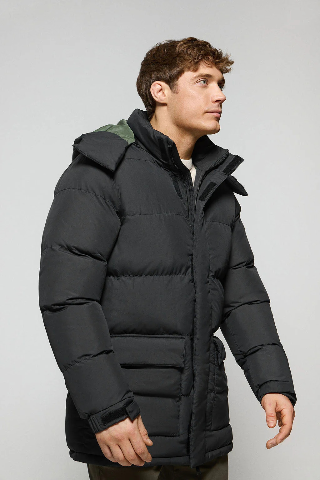 Chaqueta negra Midtown de capucha desmontable y detalles Polo Club - Image 4
