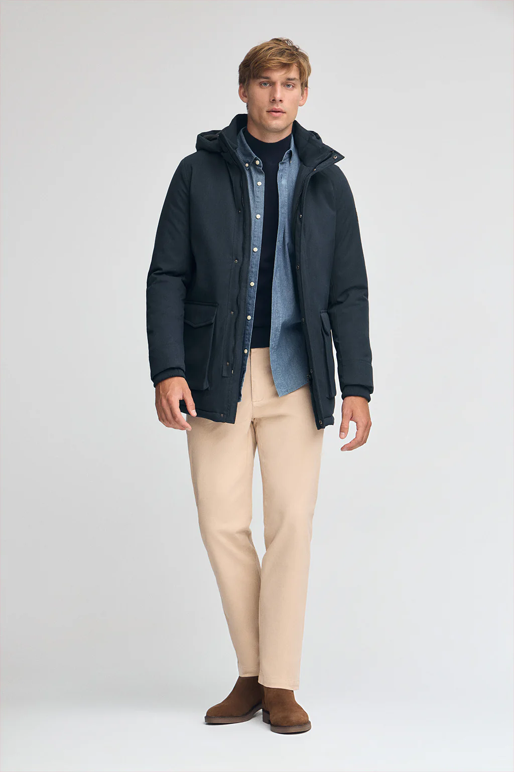 Parka Mitte azul marino con logo Polo Club - Image 3
