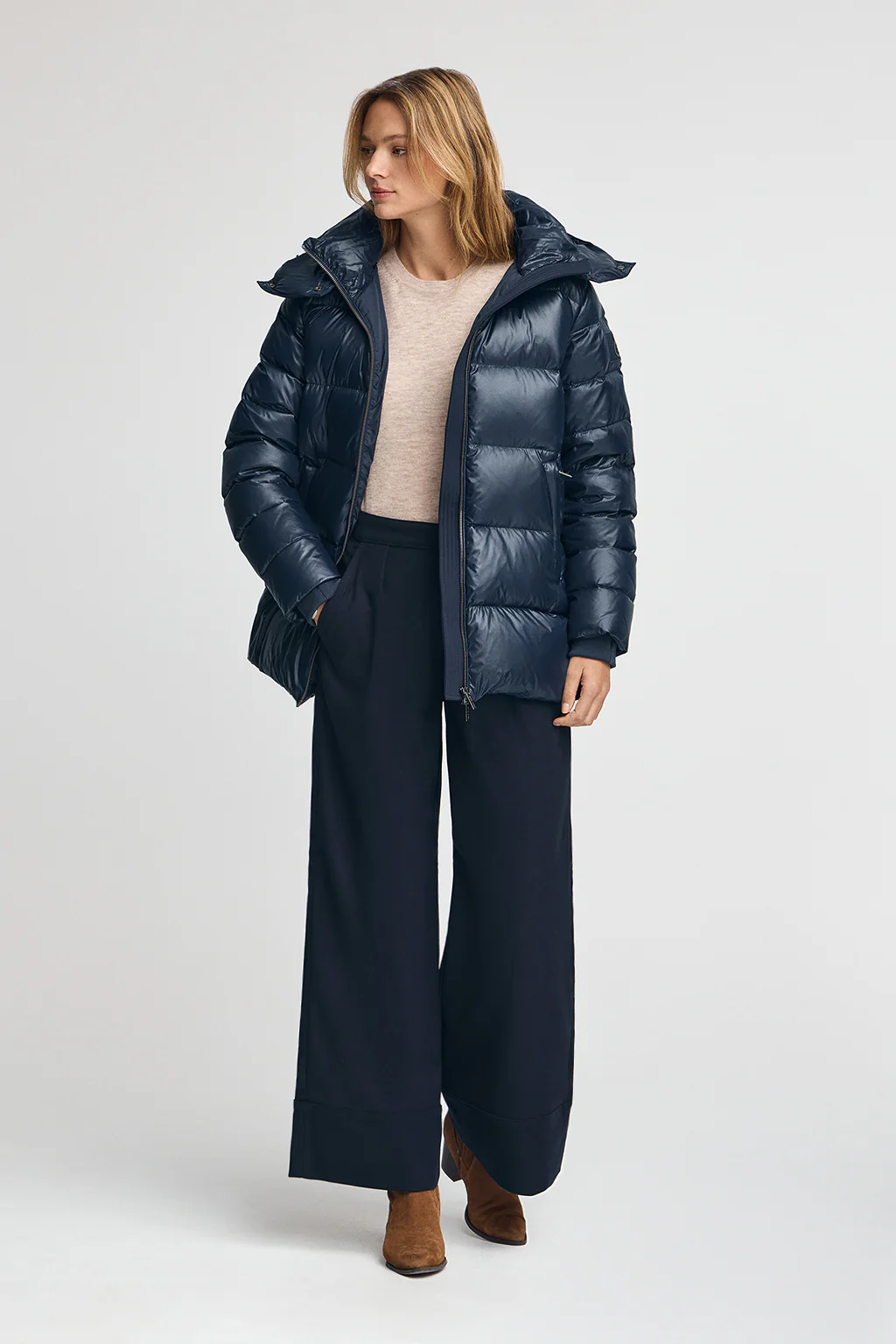 Chaqueta de plumas Ofelia azul marino con logo Polo Club - Image 5