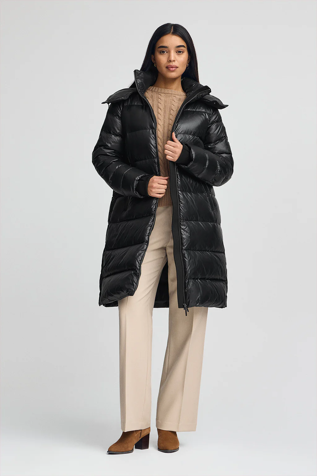 Chaqueta de plumas Olena negra con logo Polo Club - Image 5