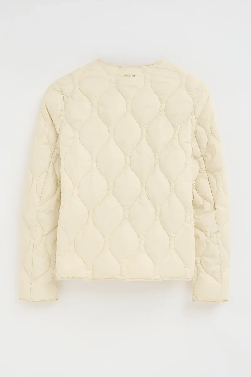 Chaqueta ultraligera Paloma color crema con logo Polo Club - Image 10
