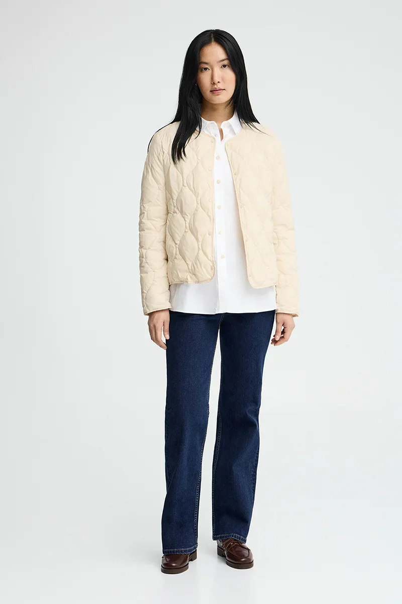 Chaqueta ultraligera Paloma color crema con logo Polo Club - Image 3