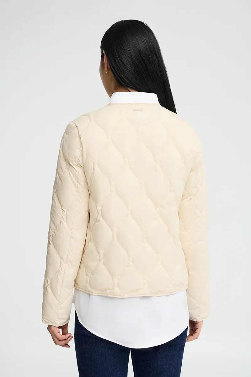 Chaqueta ultraligera Paloma color crema con logo Polo Club - Image 4