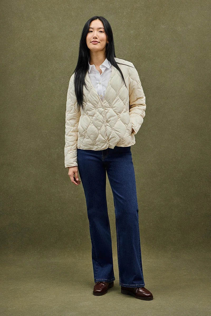 Chaqueta ultraligera Paloma color crema con logo Polo Club - Image 5