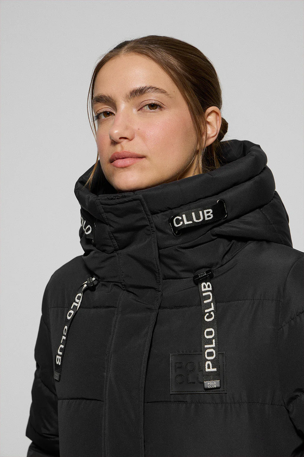 Abrigo Polar negro con capucha fija y detalles Polo Club - Image 2