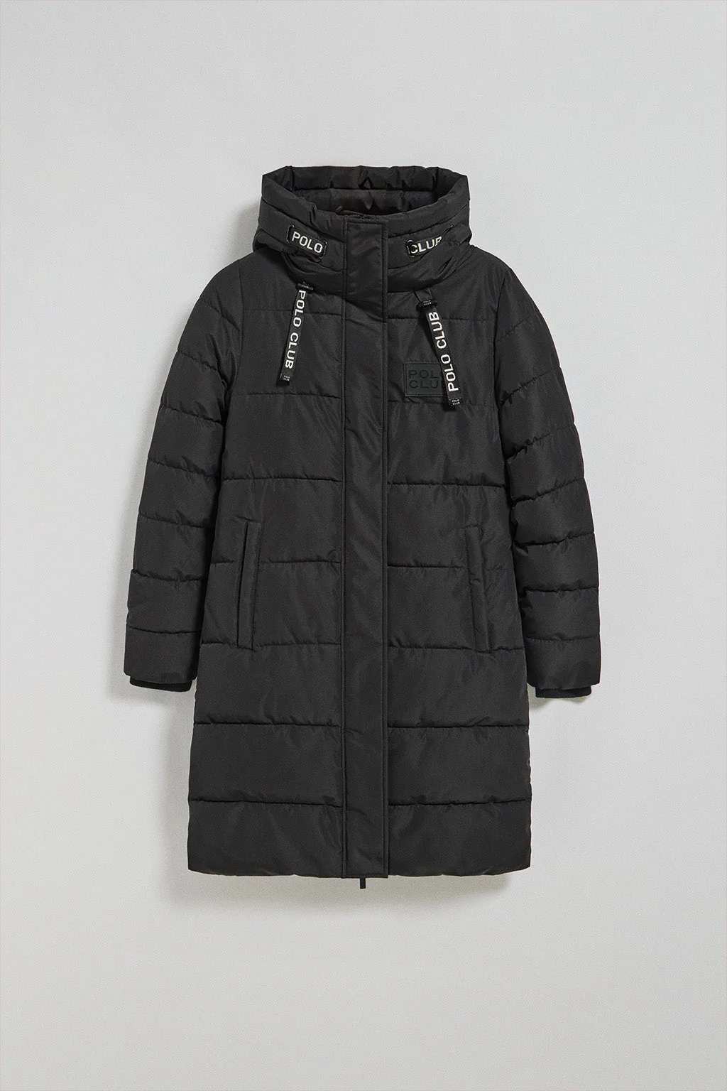 Abrigo Polar negro con capucha fija y detalles Polo Club - Image 8