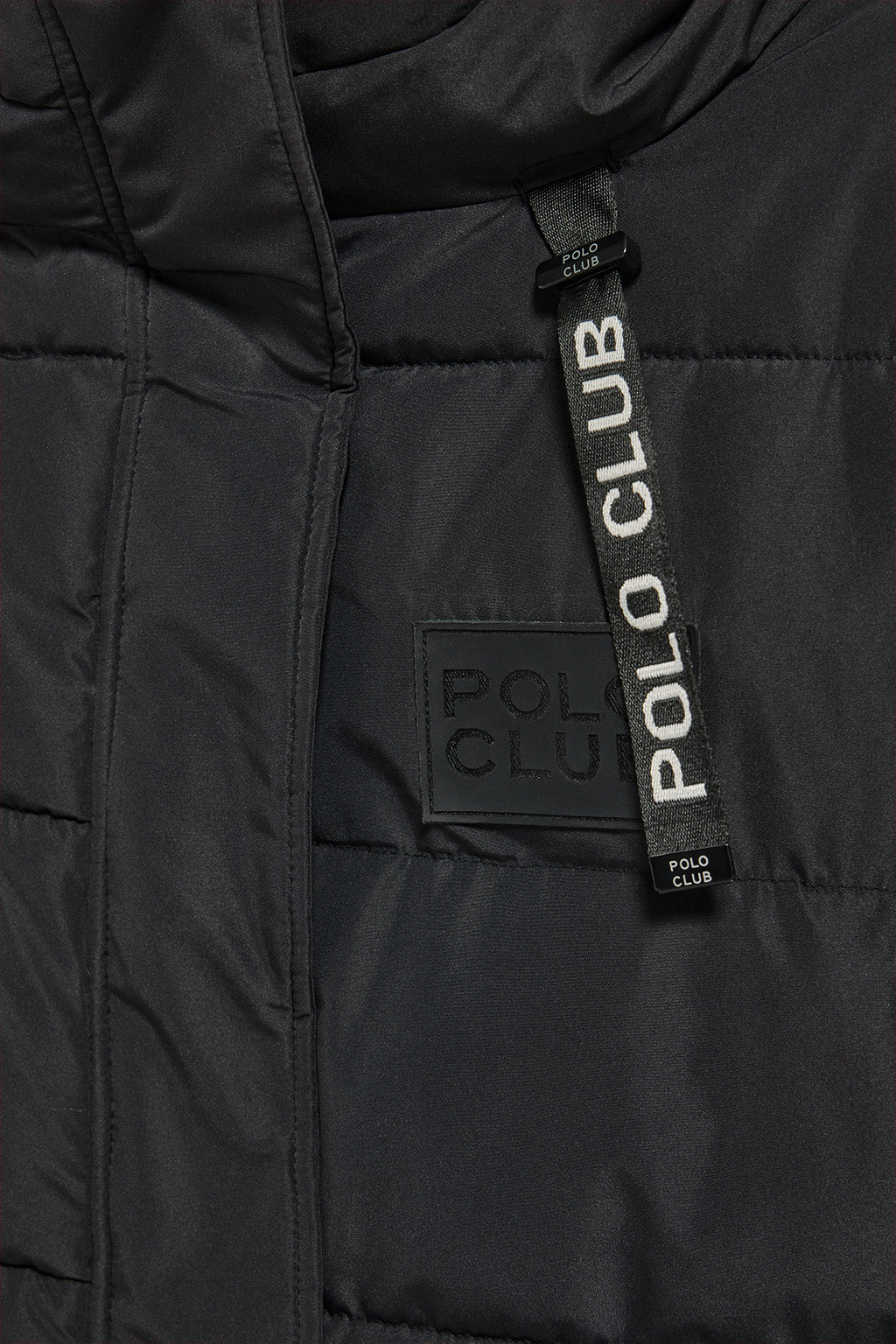 Abrigo Polar negro con capucha fija y detalles Polo Club - Image 9