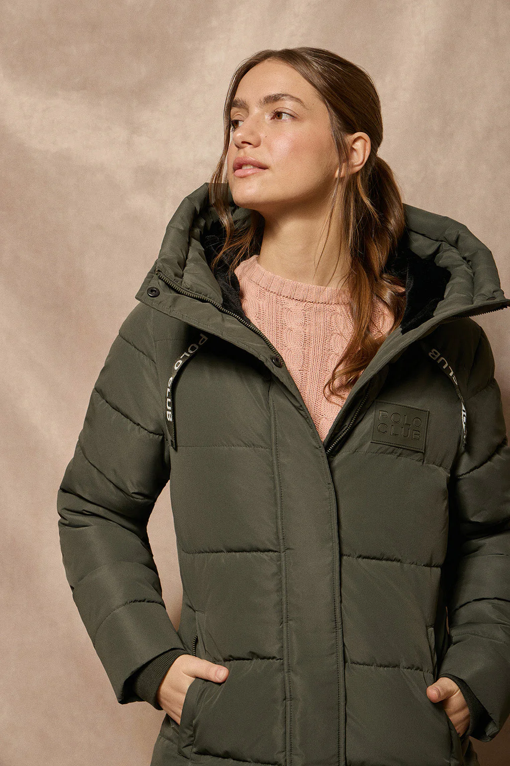 Abrigo Polar verde con capucha fija y detalles Polo Club - Image 7