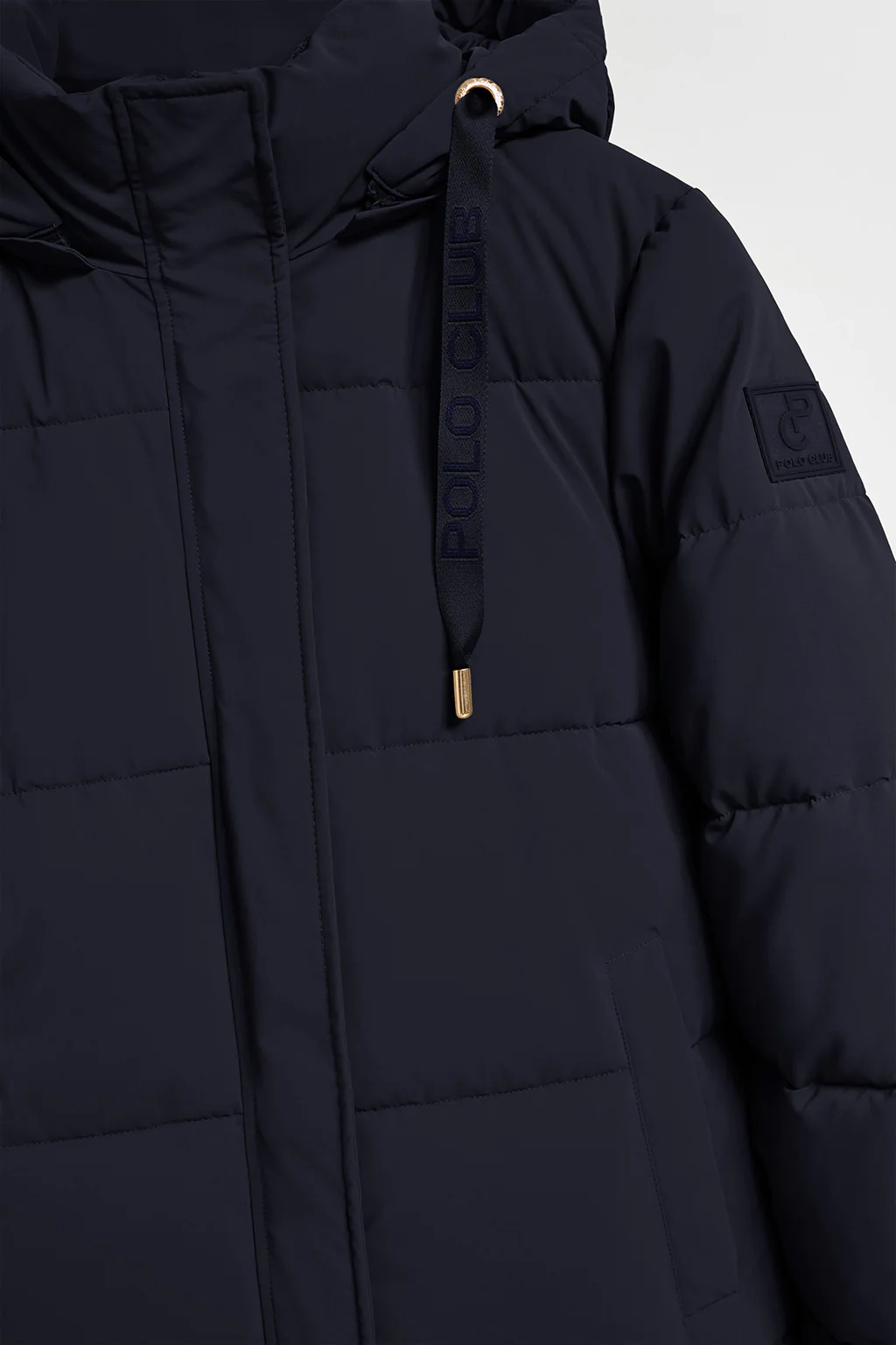 Abrigo Roma color azul marino de capucha extraíble y detalles Polo Club - Image 11