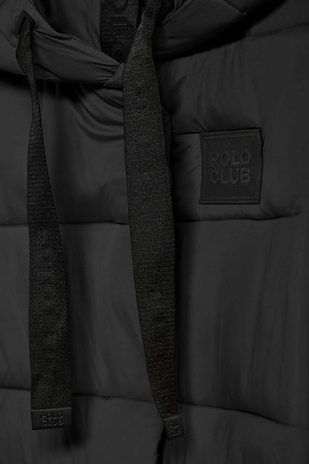 Abrigo negro Siena de capucha fija y detalles Polo Club - Image 9