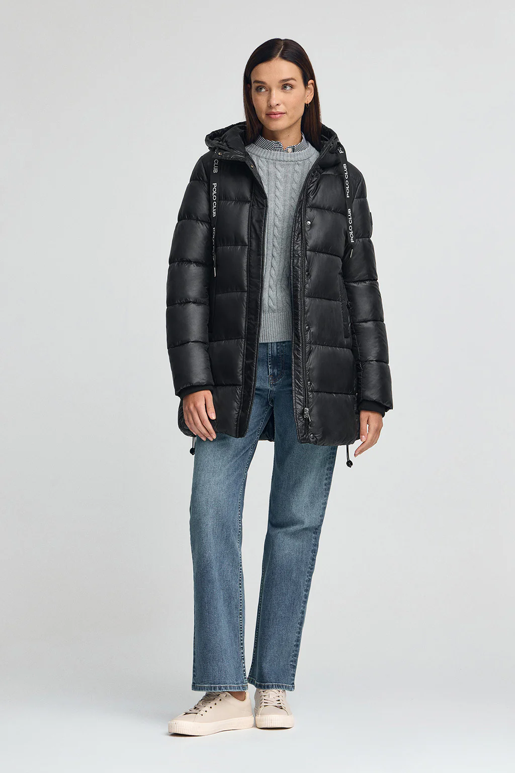 Abrigo Silvon negro con logo Polo Club - Image 4