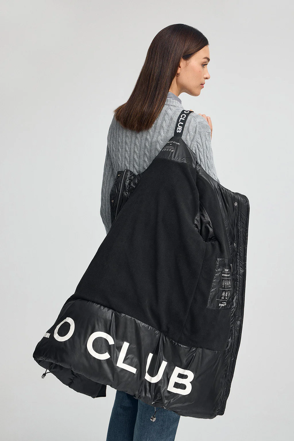 Abrigo Silvon negro con logo Polo Club - Image 5