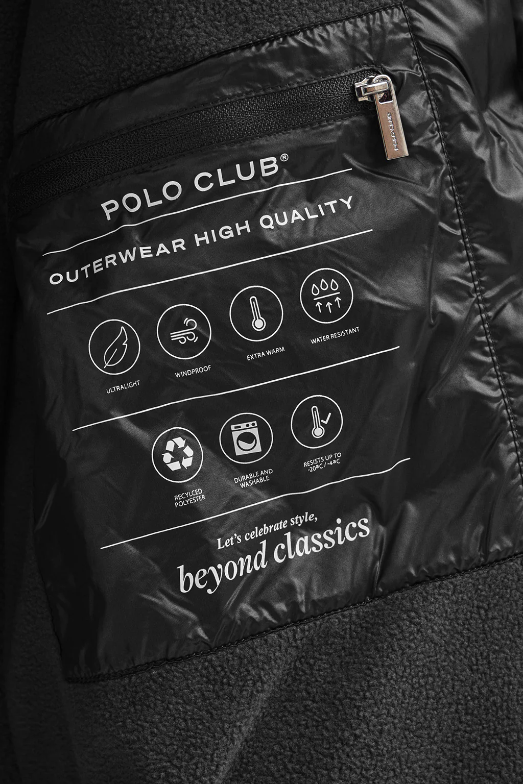 Abrigo Silvon negro con logo Polo Club - Image 9
