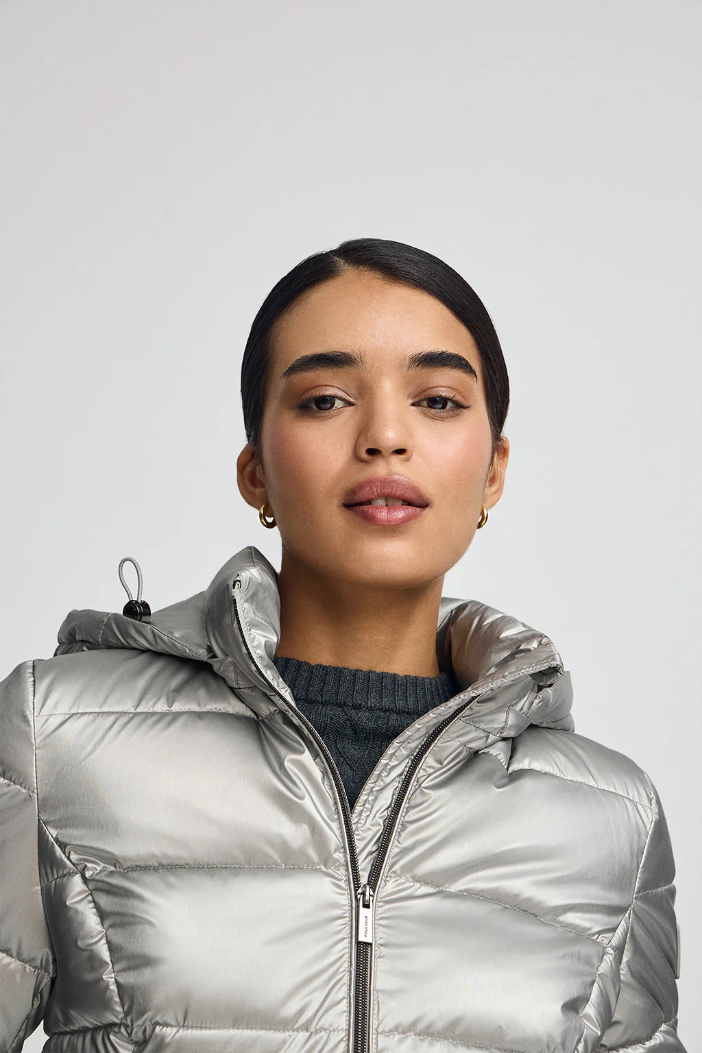 Chaqueta Silvon plateado con logo Polo Club - Image 2