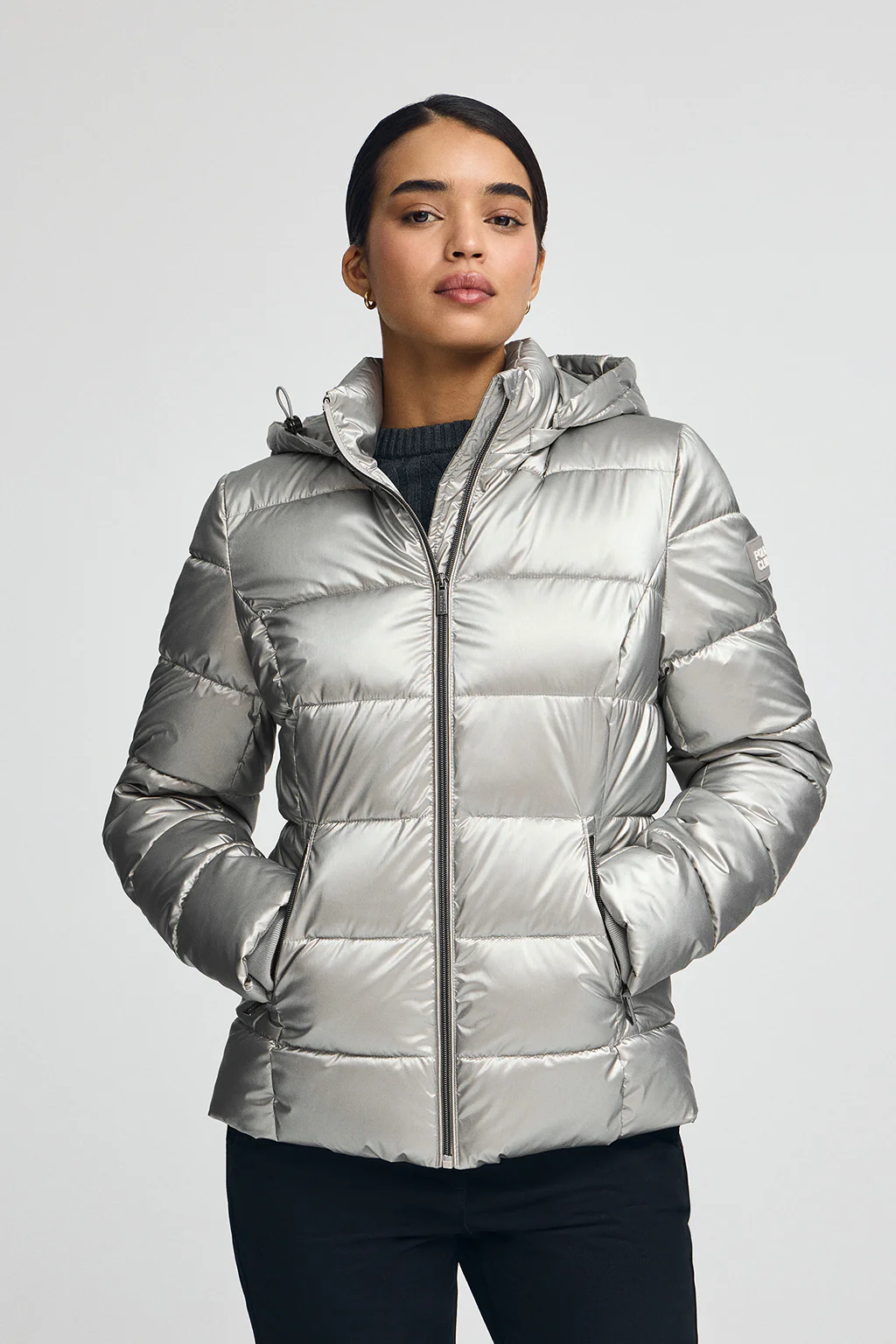 Chaqueta Silvon plateado con logo Polo Club - Image 3