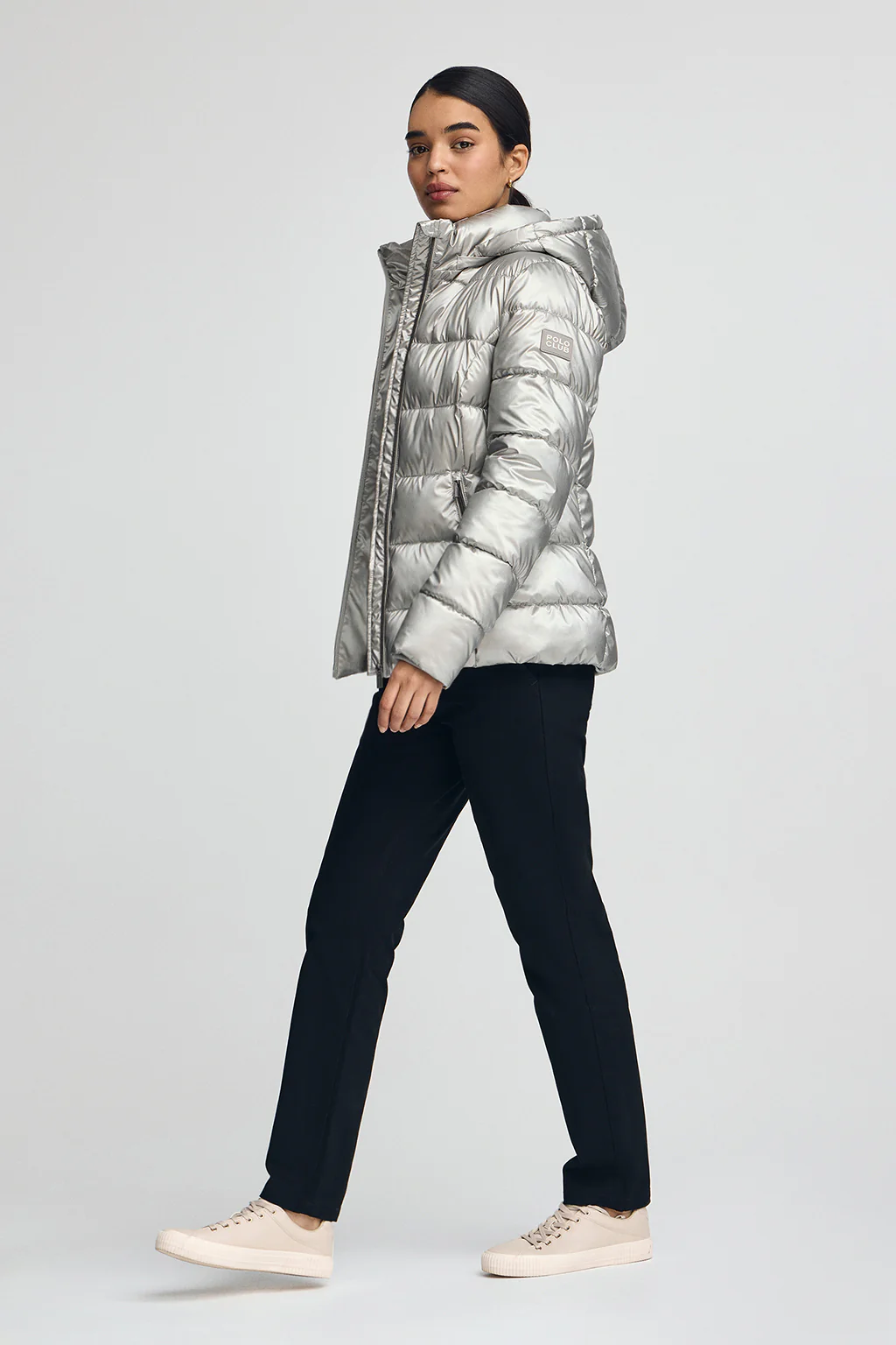 Chaqueta Silvon plateado con logo Polo Club - Image 4