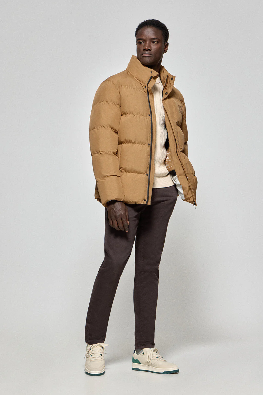 Chaqueta color camel Slope acolchada con detalles Polo Club - Image 3