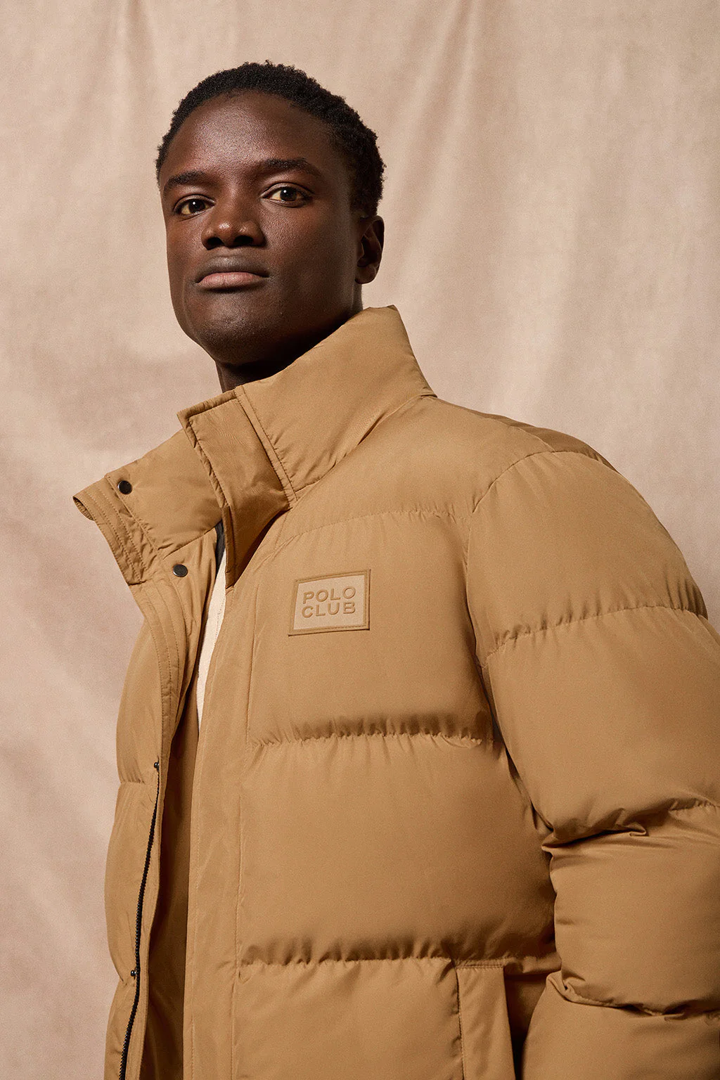 Chaqueta color camel Slope acolchada con detalles Polo Club - Image 5